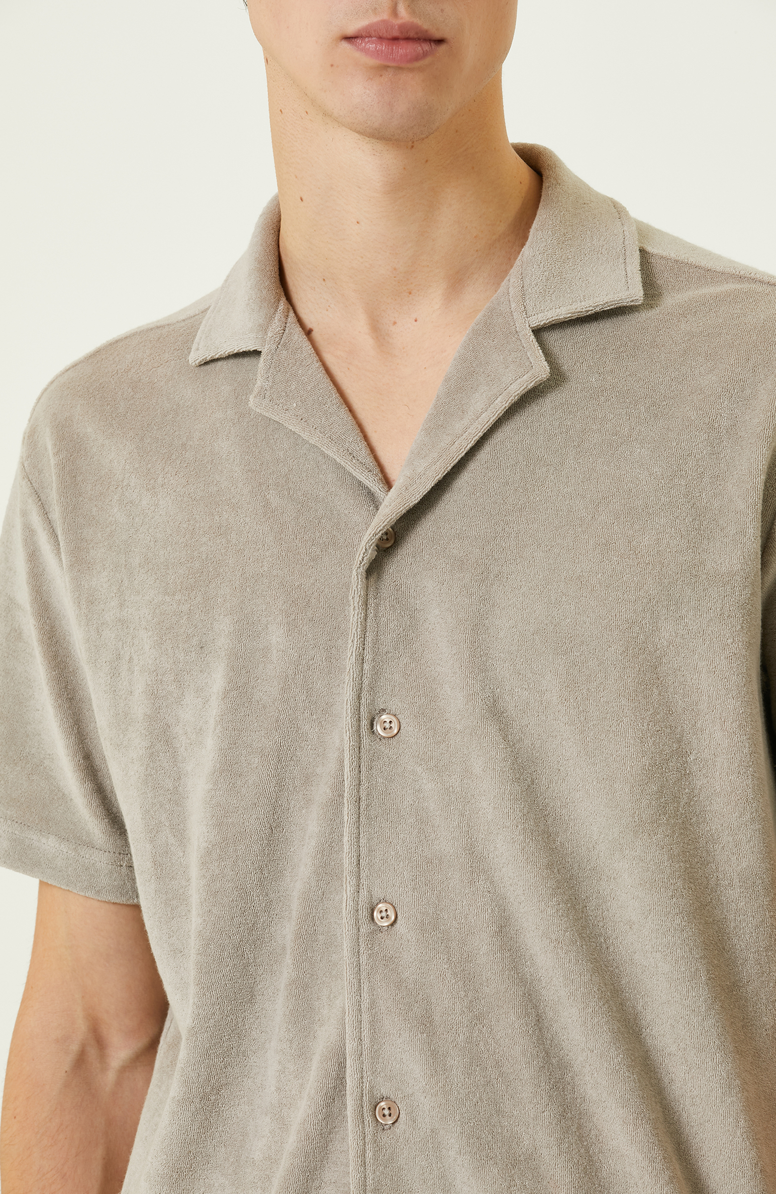 Bej Kısa Kollu Gömlek