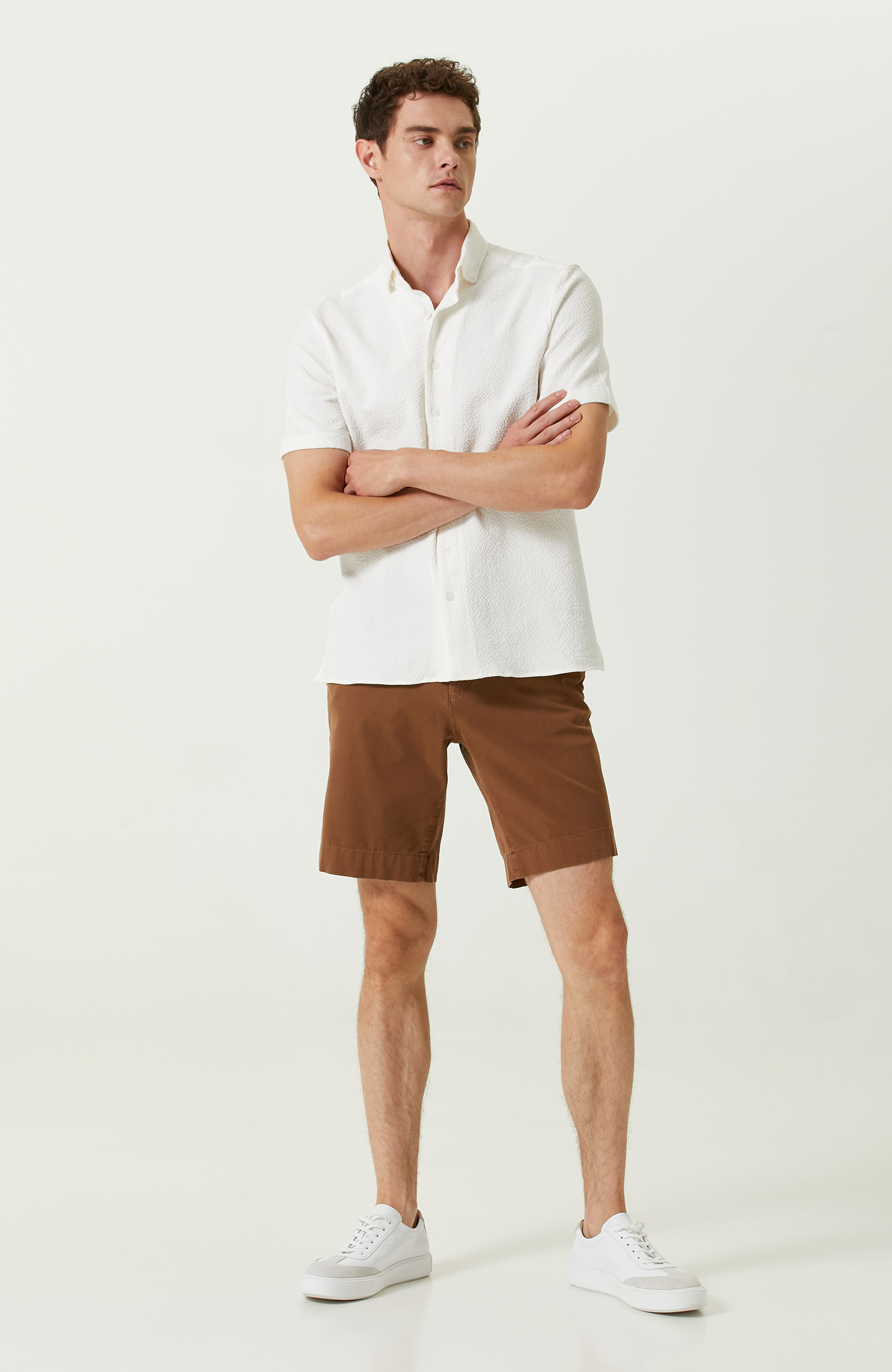 Ekru Gofreli Gömlek