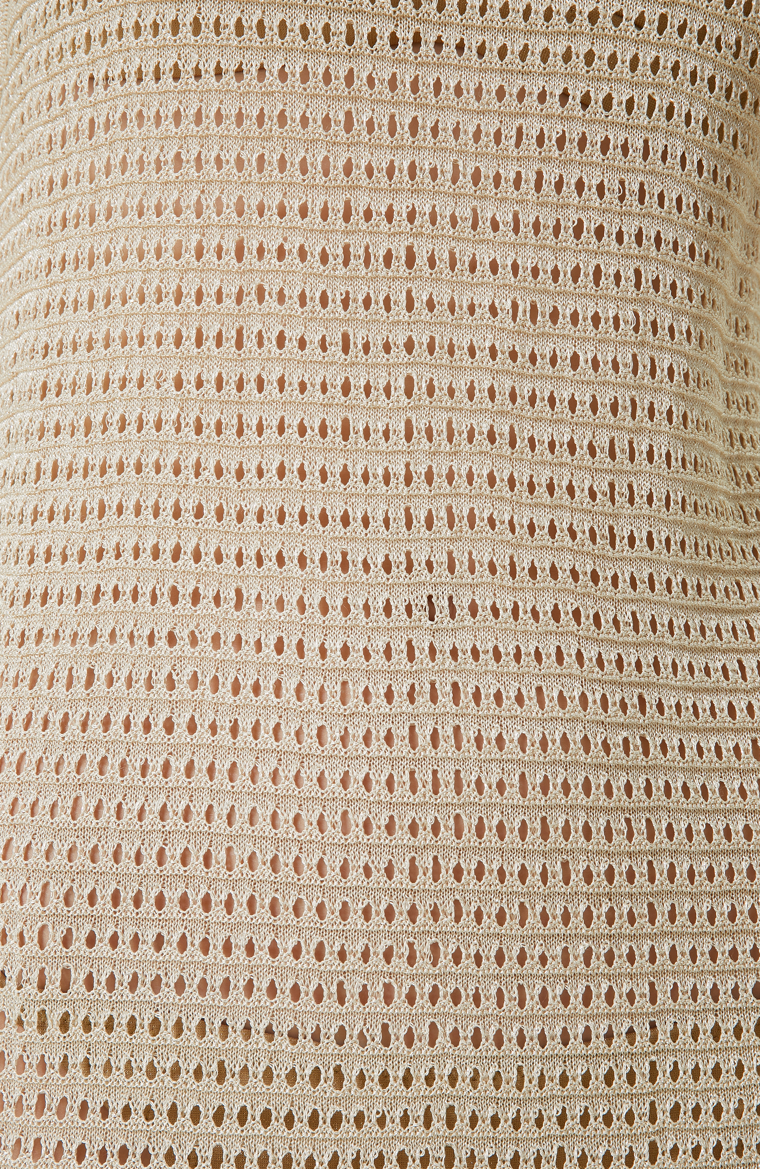 Bej Bisiklet Yaka Kolsuz Plaj Elbisesi