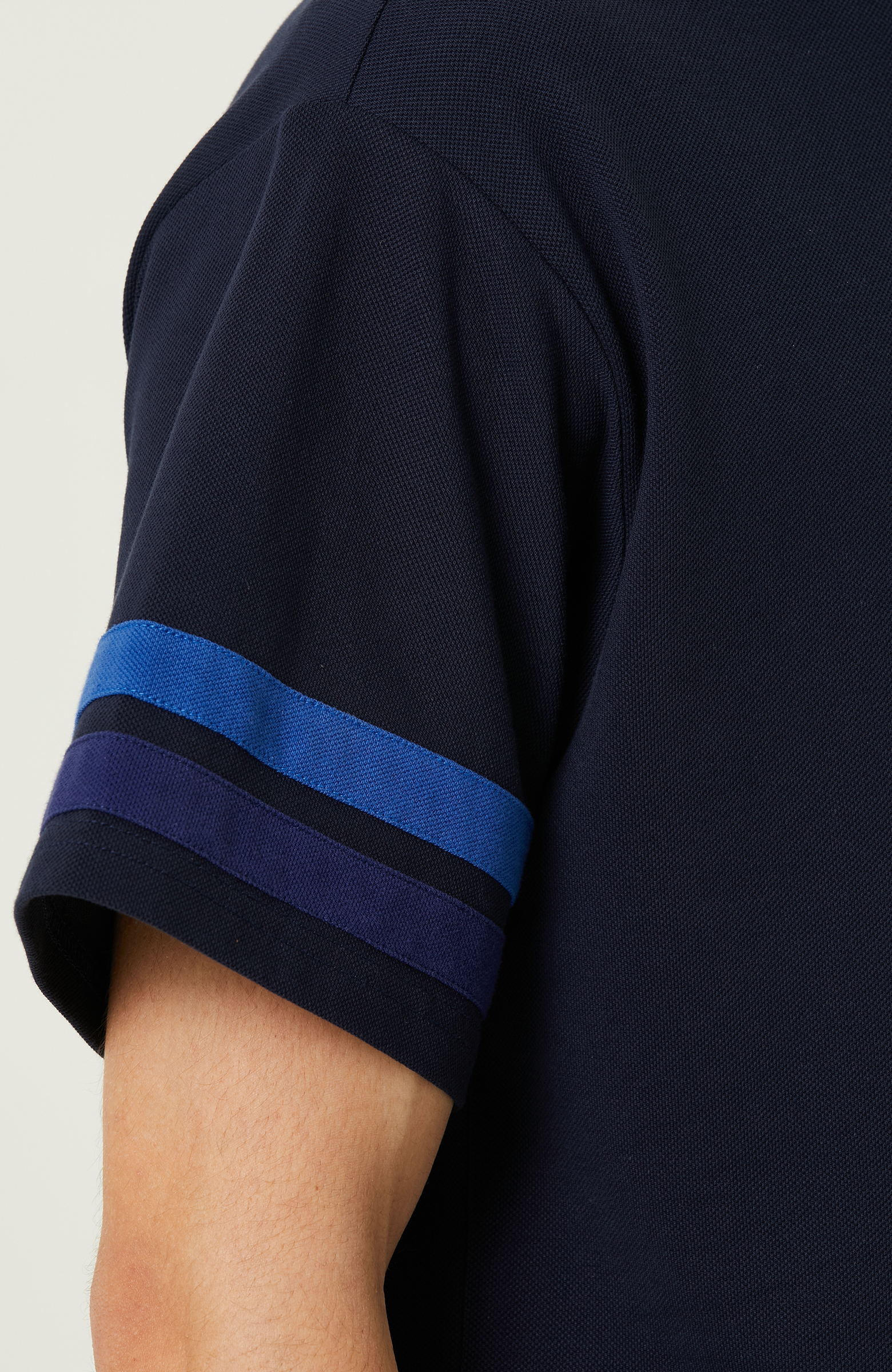 Lacivert Baskılı Bisiklet Yaka T-Shirt