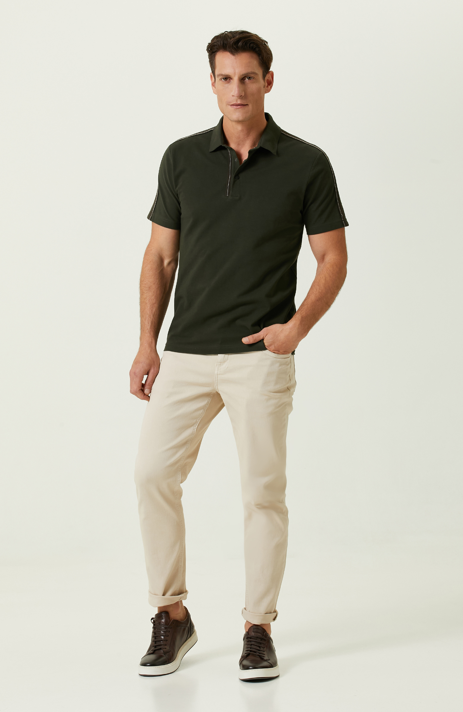 Haki Polo Yaka T-Shirt