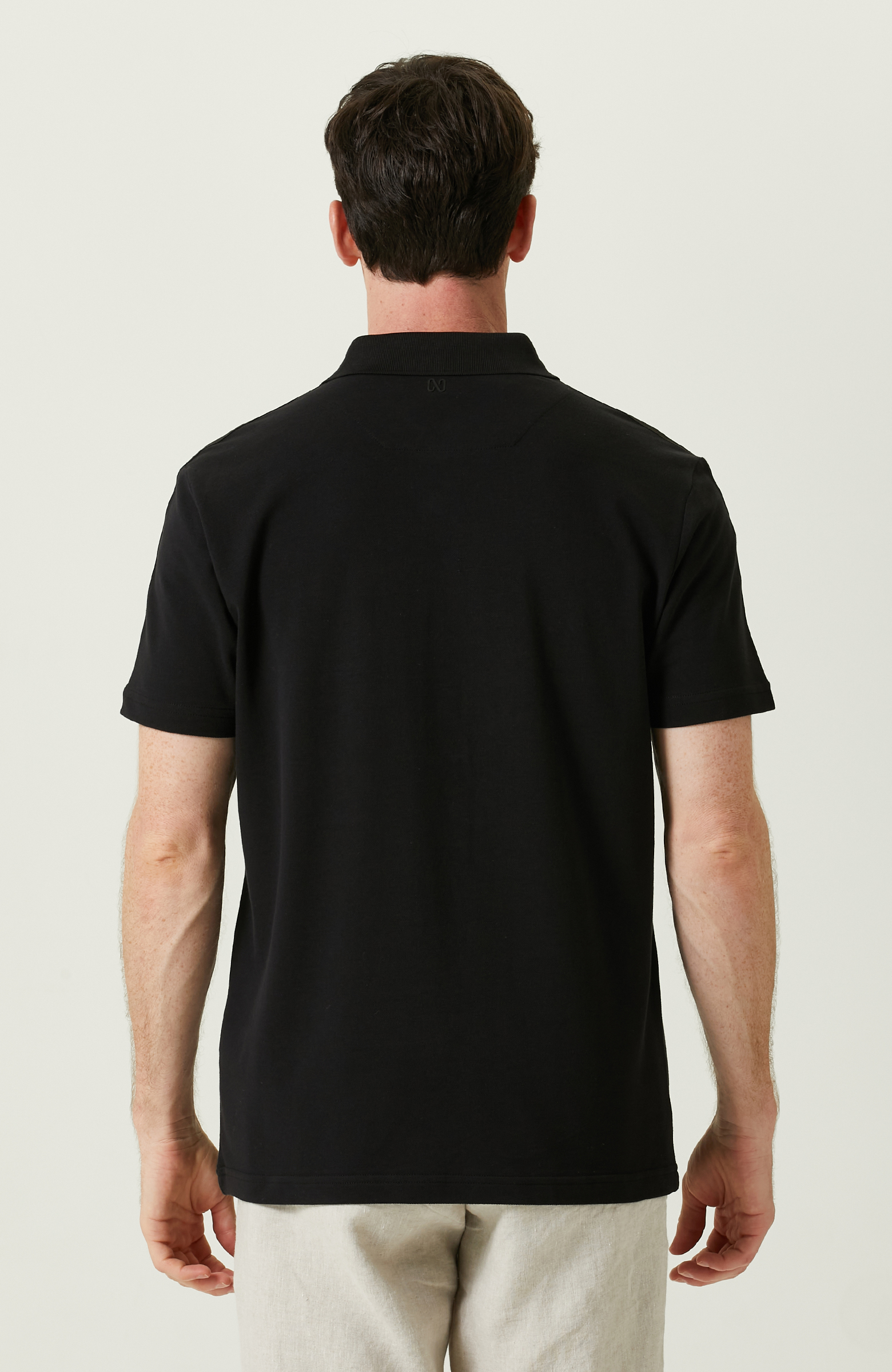 Kısa Kollu Siyah Polo Yaka Tshirt