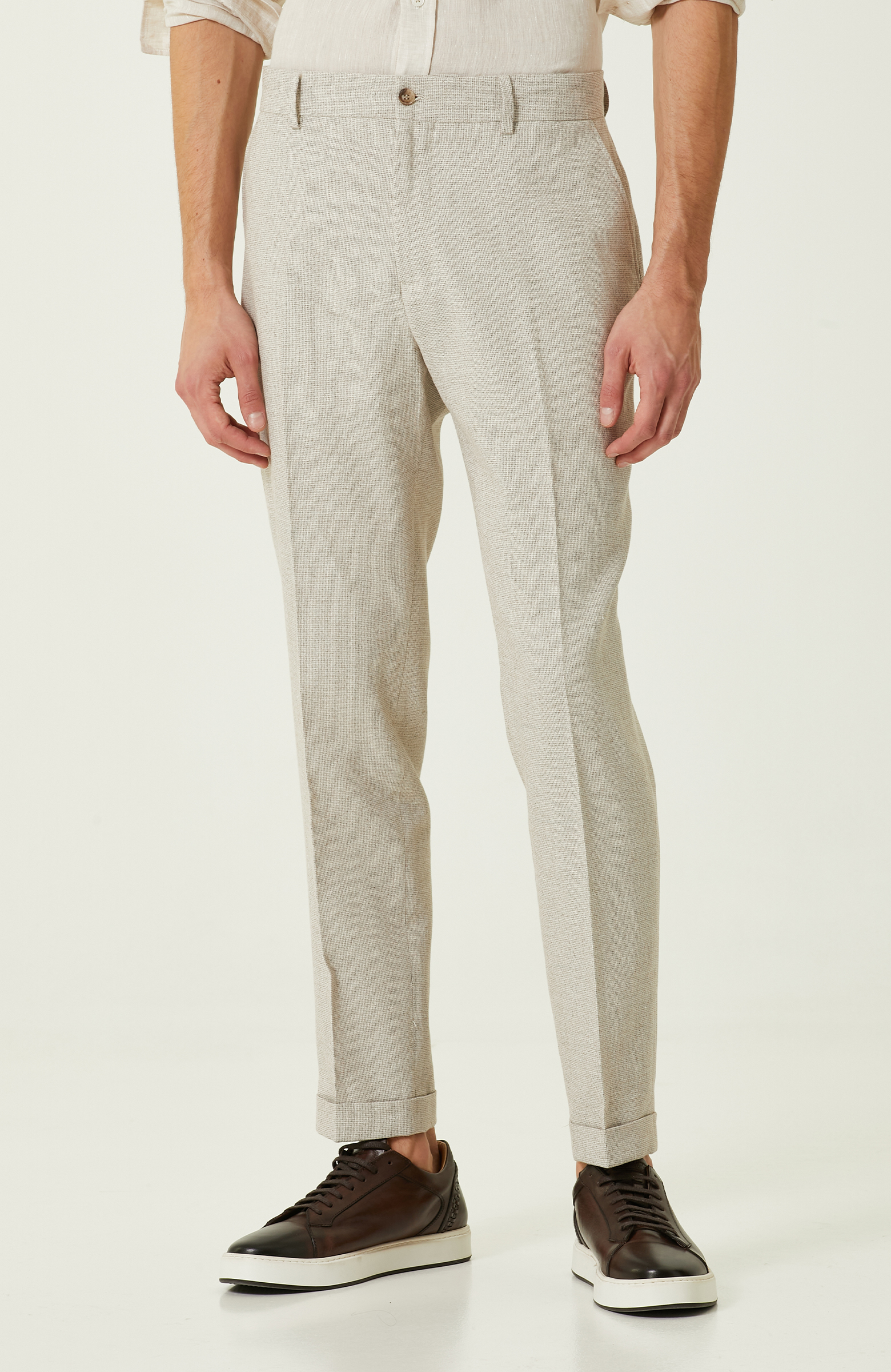 Bej Jakarlı Pantolon