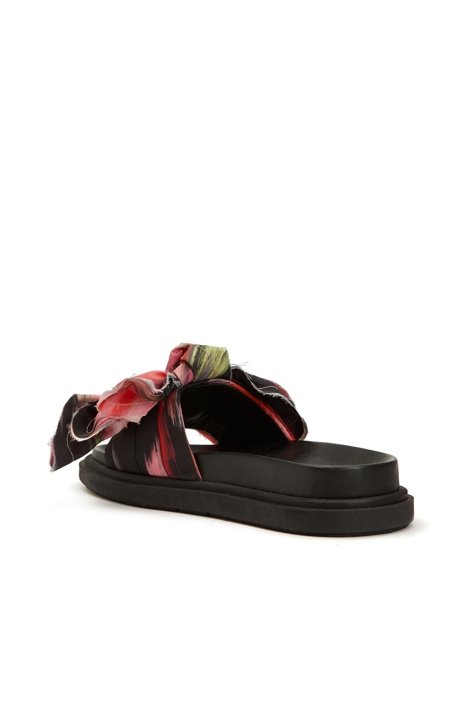 Kırmızı Siyah Kadın Deri Terlik