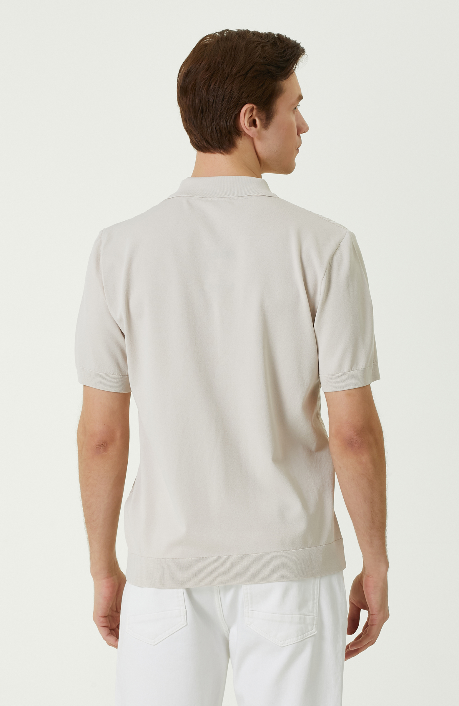 Taş Rengi Fermuarlı Triko Gömlek