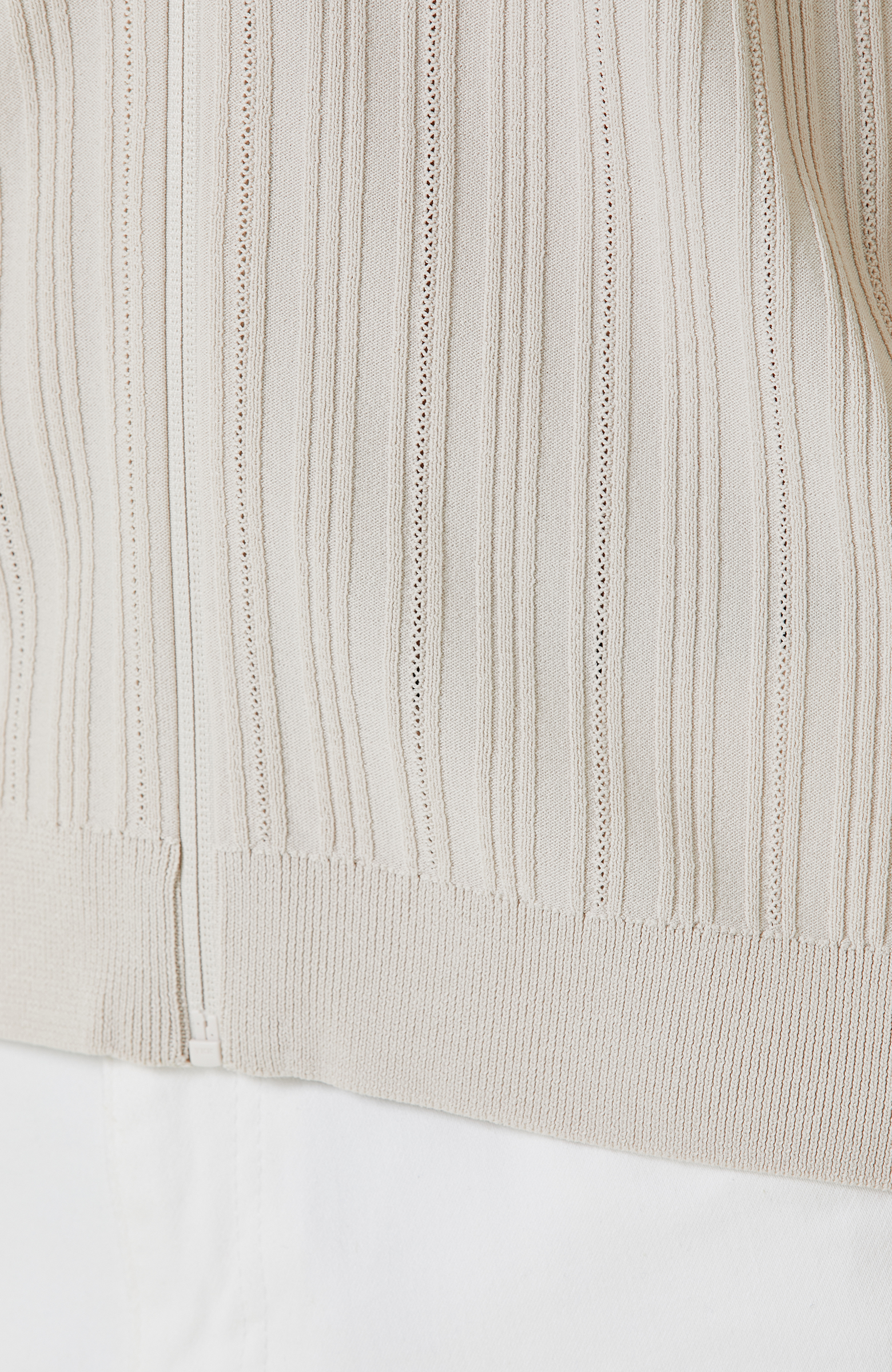 Taş Rengi Fermuarlı Triko Gömlek