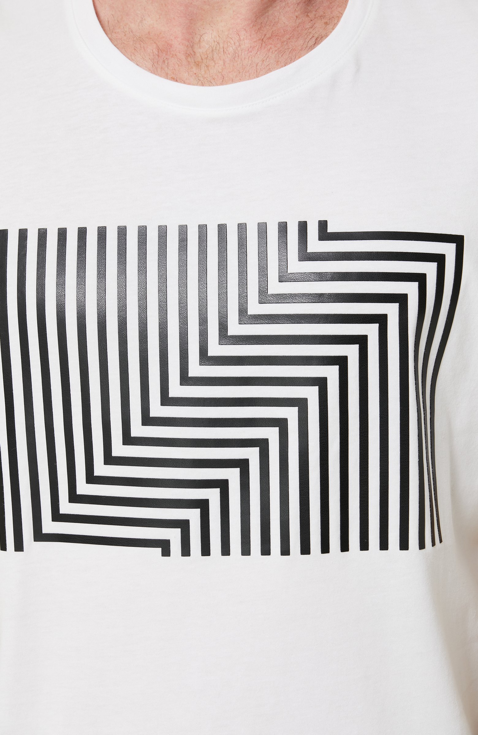 Beyaz Baskılı Kısa Kollu T-shirt