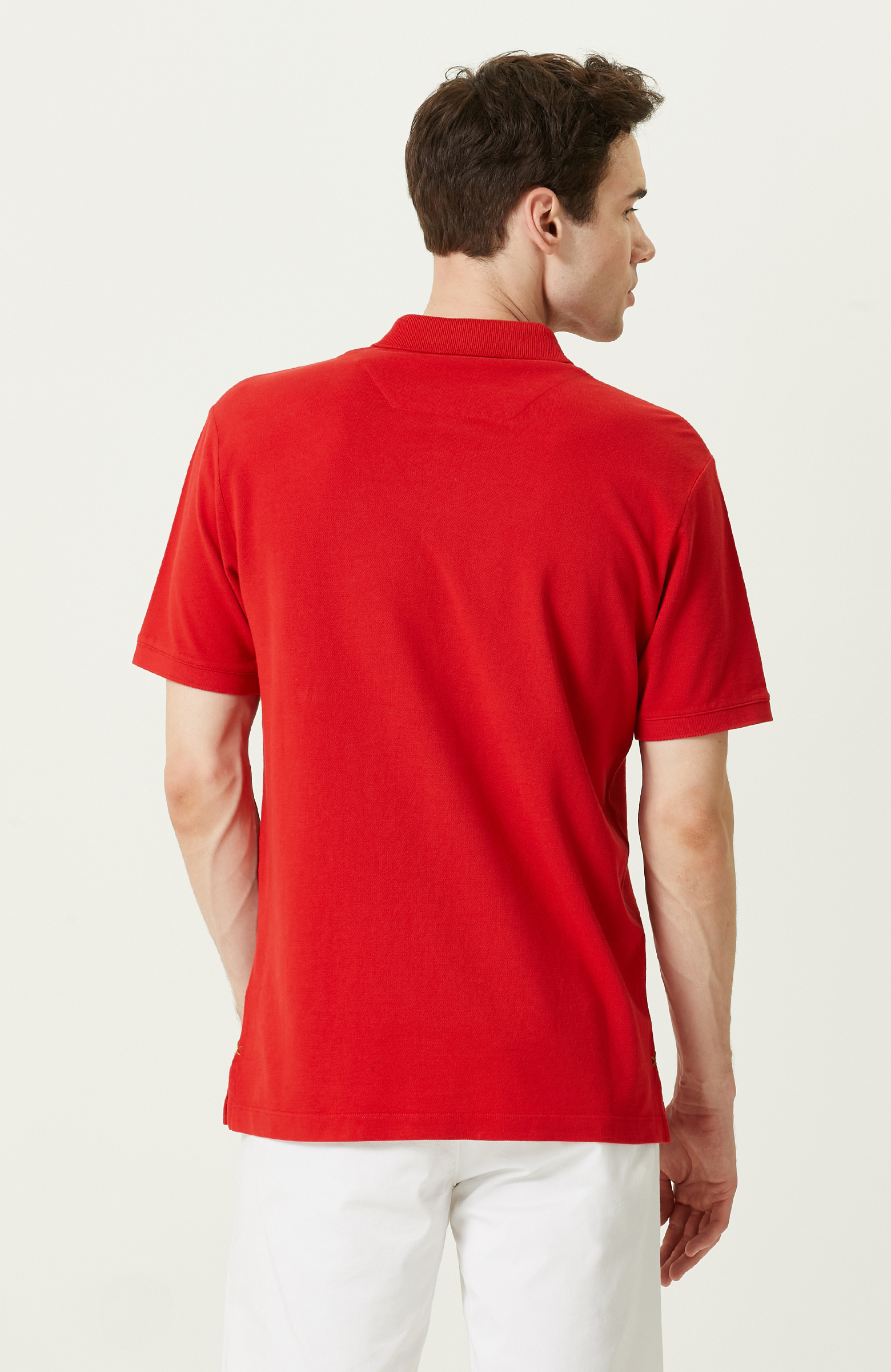 Kırmızı Polo Yaka Kısa Kollu T-Shirt