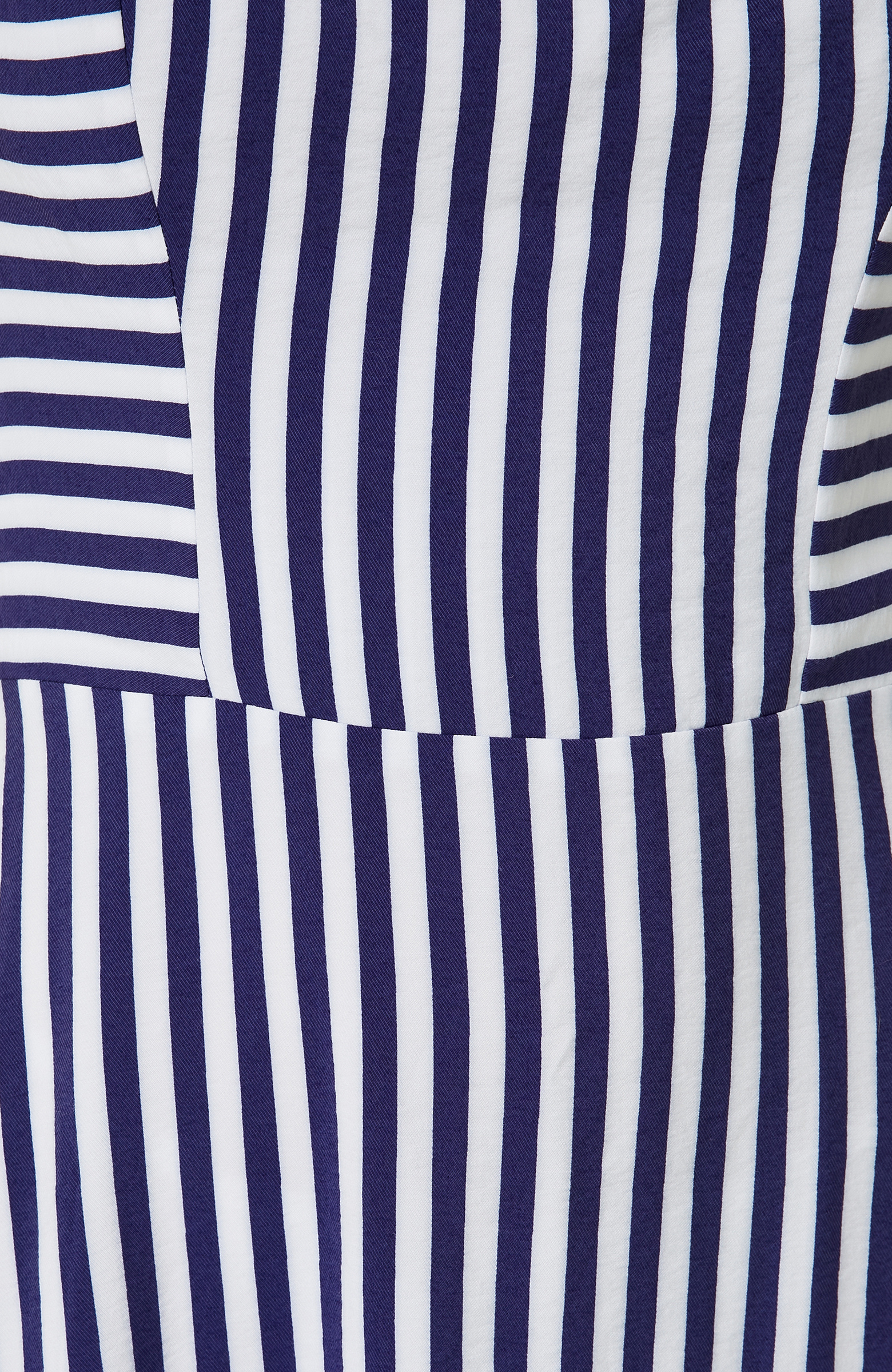 Beyaz-Lacivert Çizgili Elbise