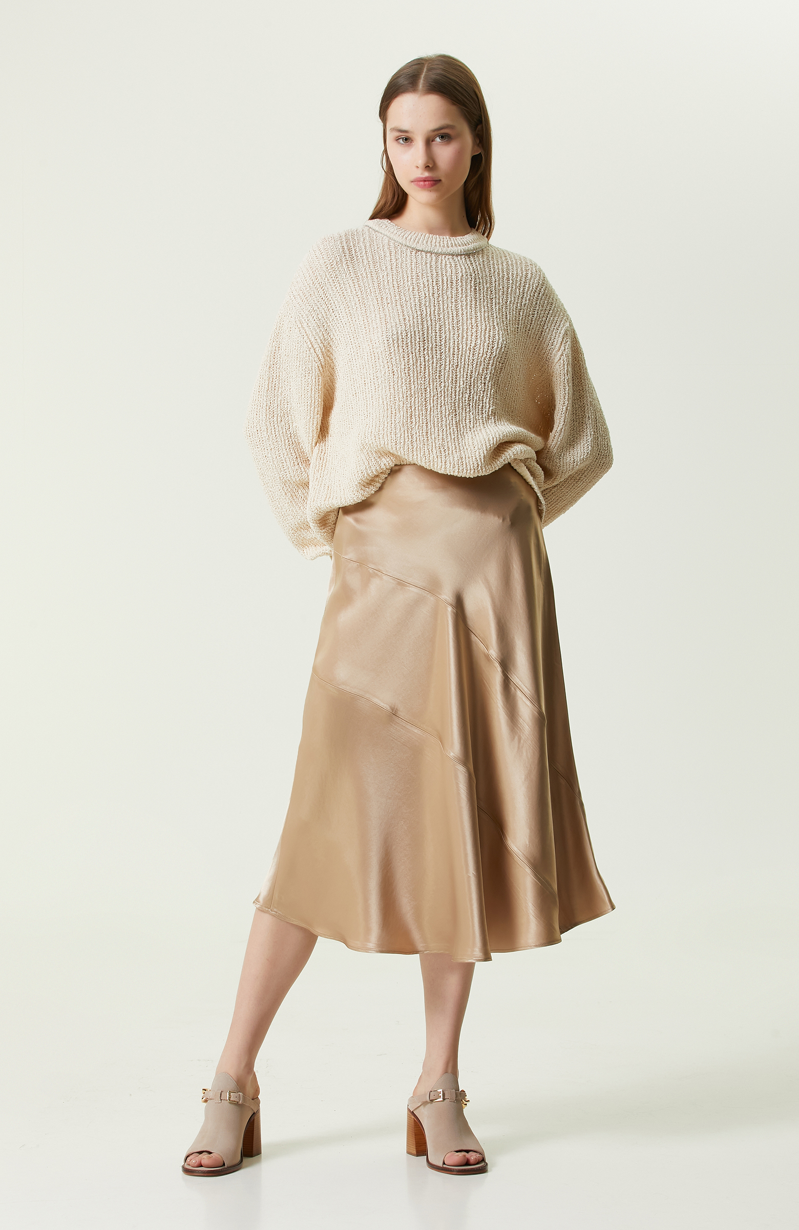 Vizon Midi Boy Saten Etek