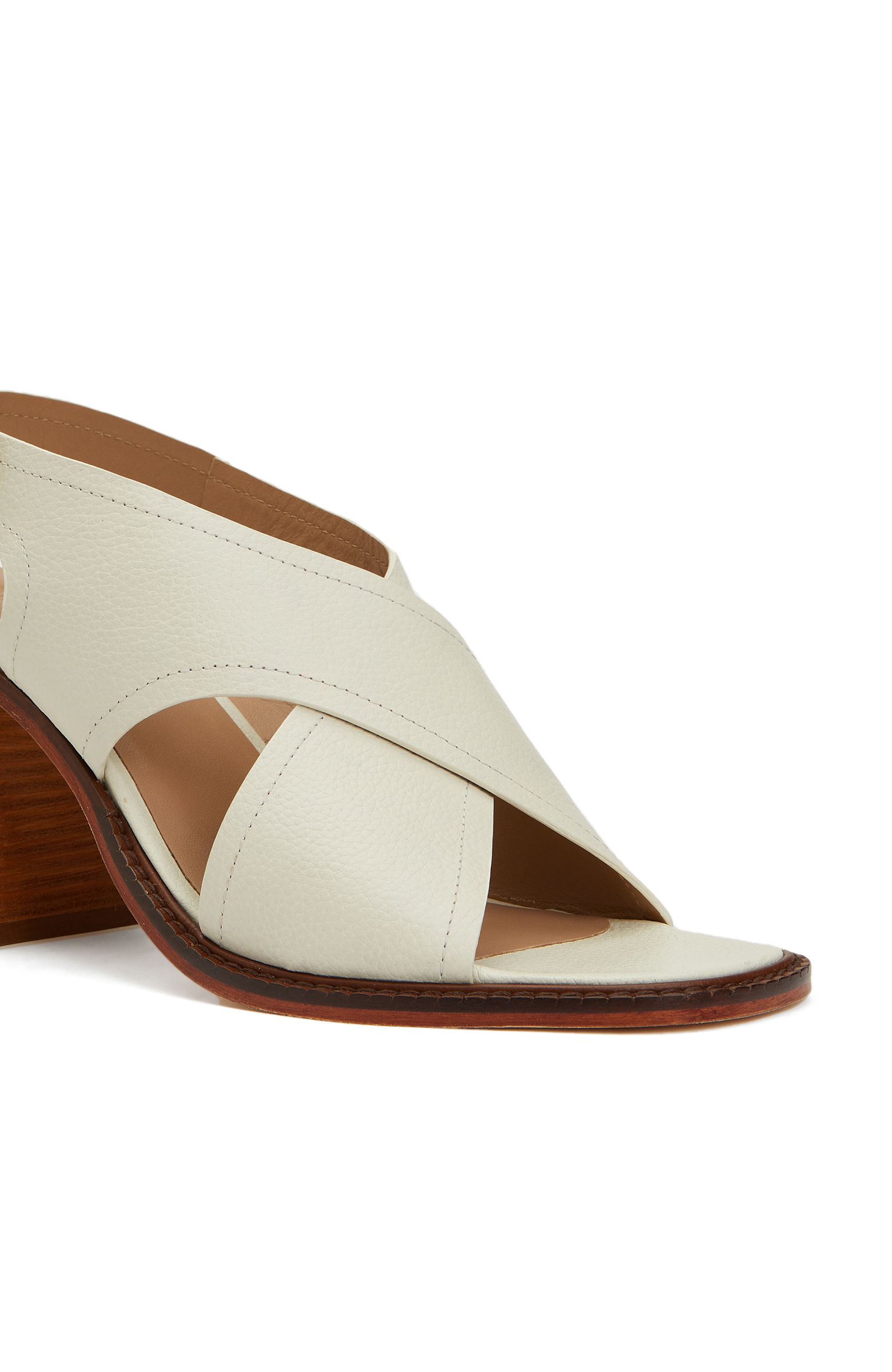 Beyaz Kadın Deri Sandalet