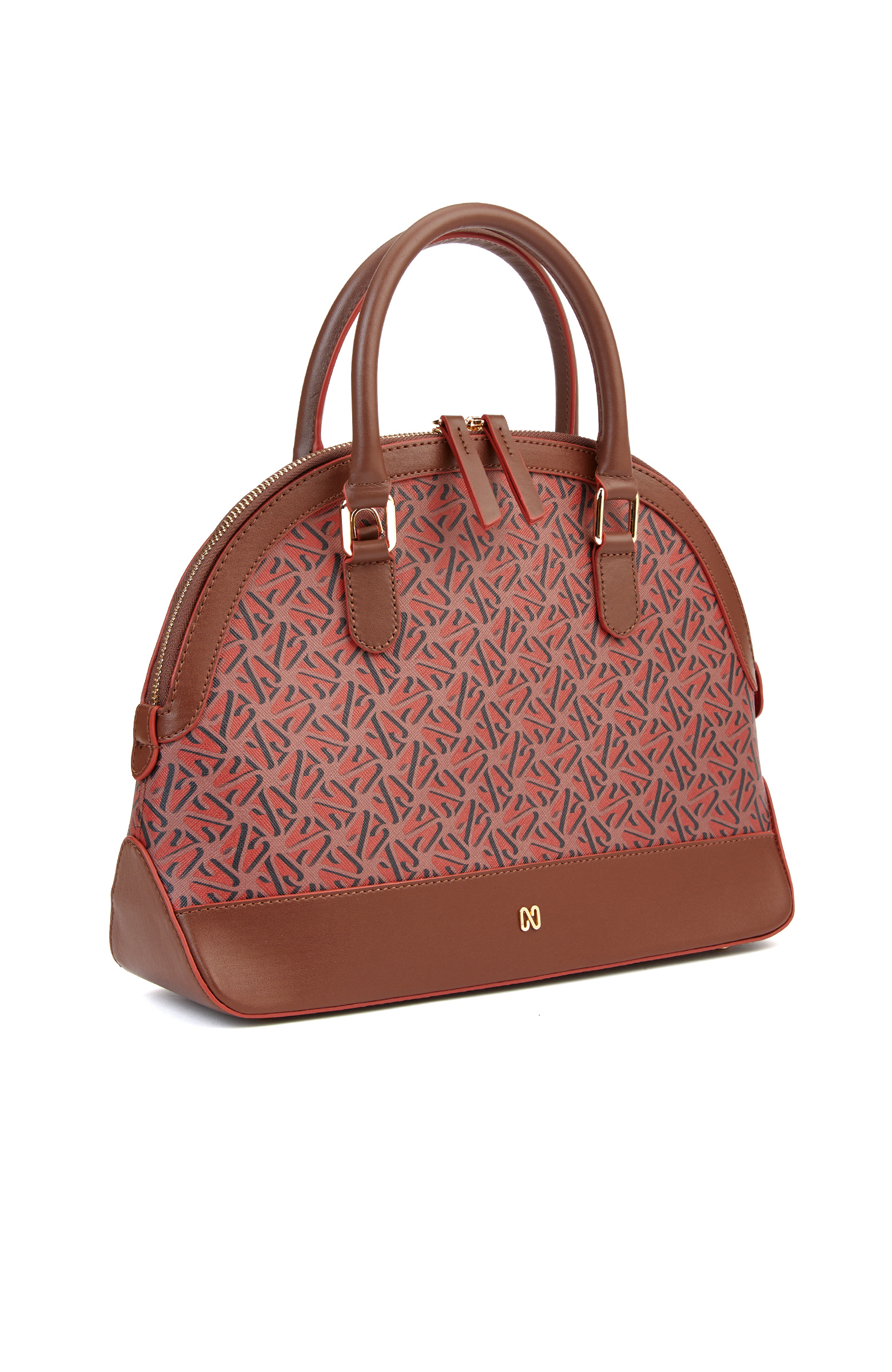 Monogram Kiremit Kahverengi Kadın Omuz Çantası