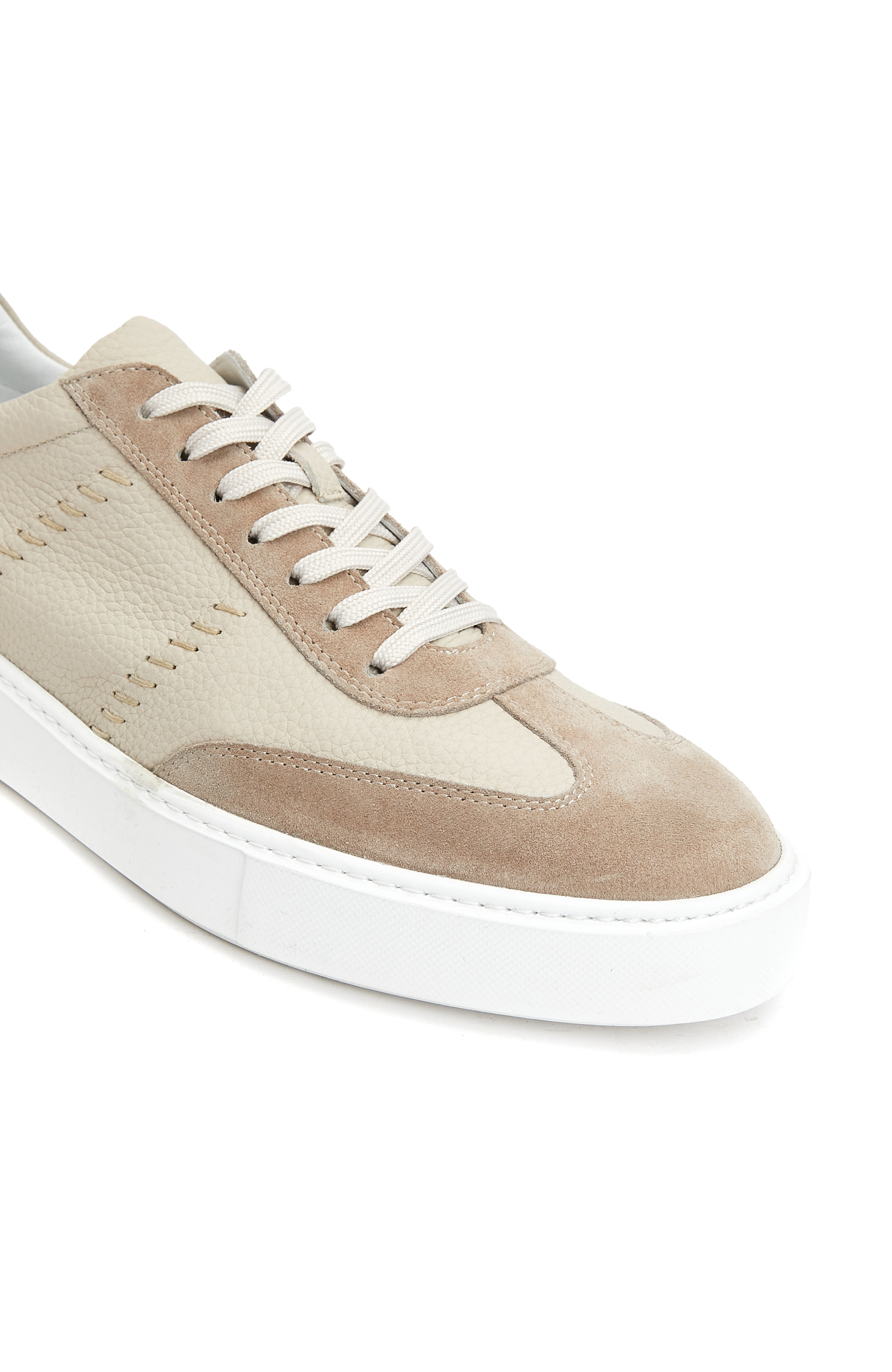 Bej Erkek Deri Sneaker