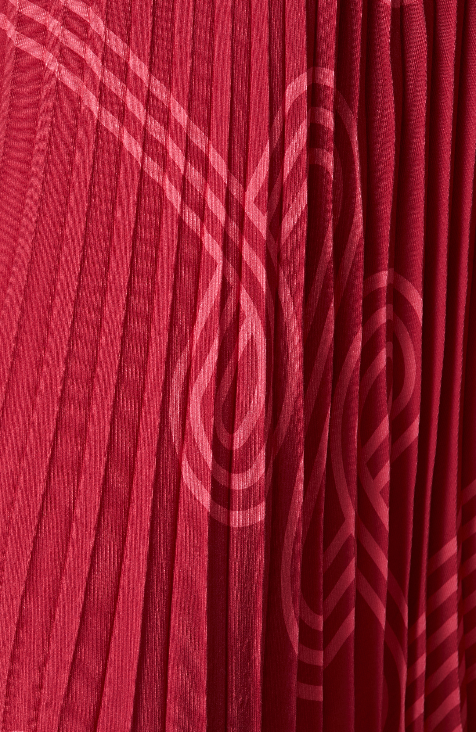 Bordo Desenli Piliseli Etek