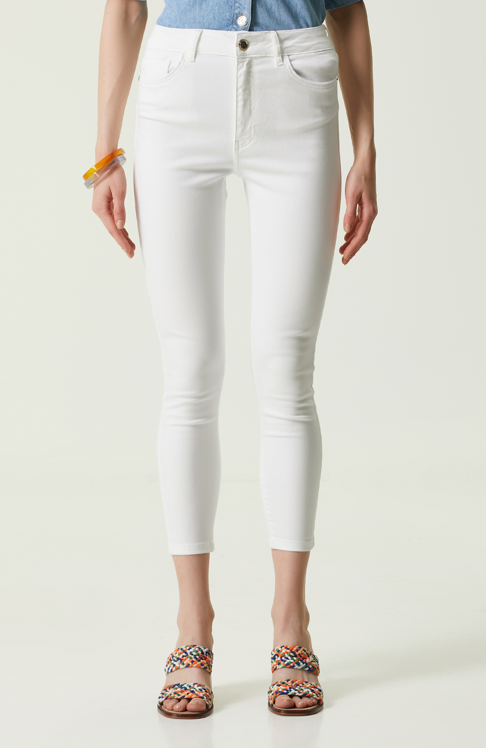 Beyaz Denim Pantolon