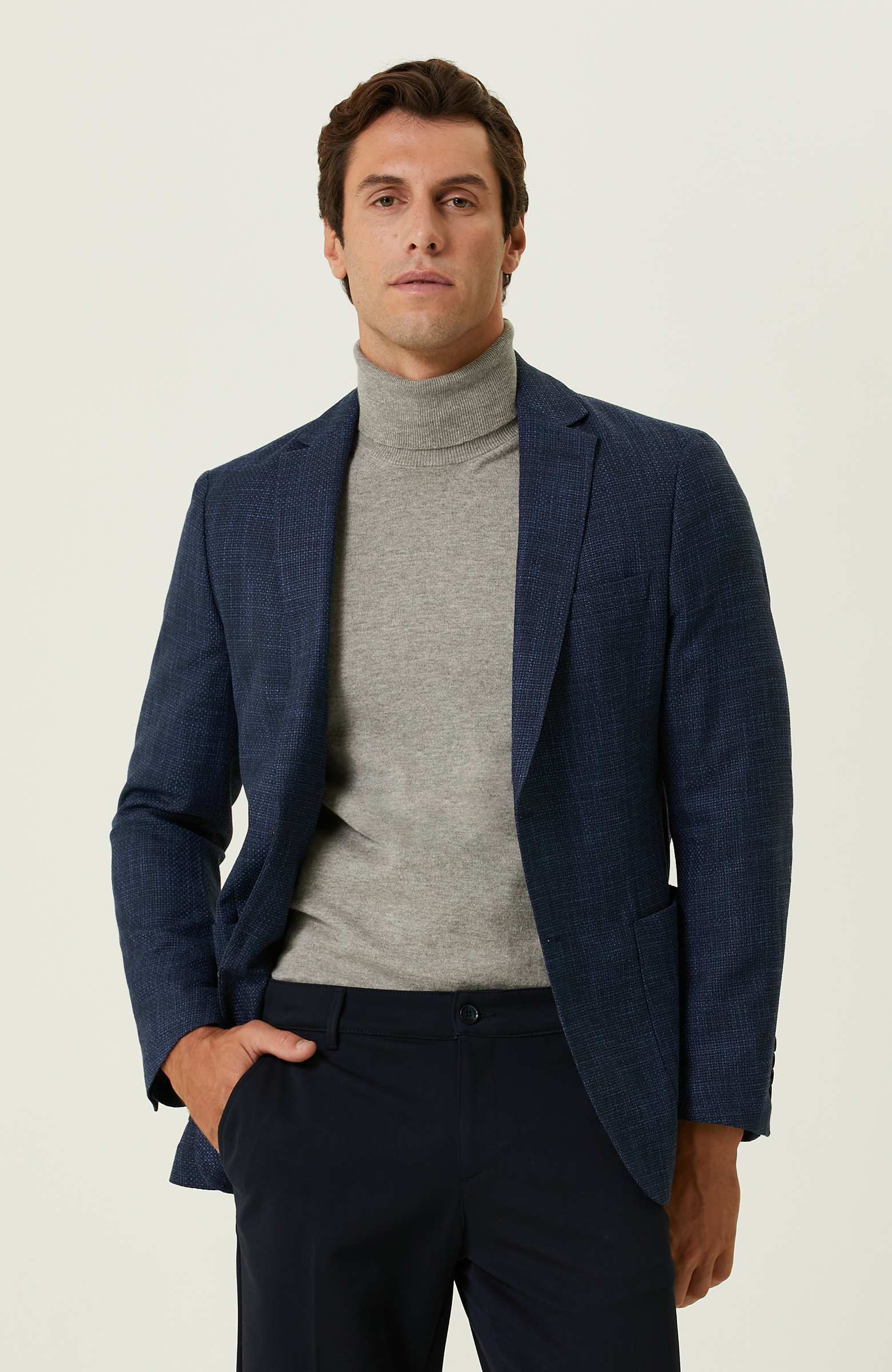 Saks Mavisi Armürlü Ceket