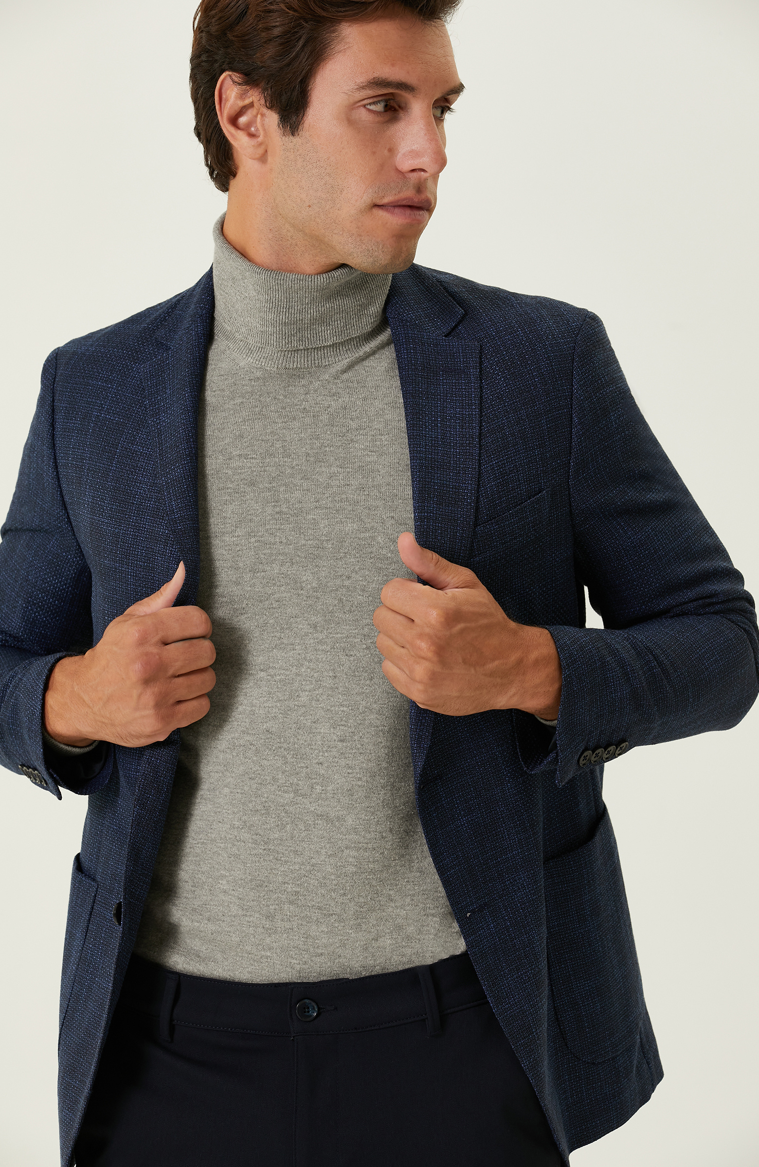 Saks Mavisi Armürlü Ceket