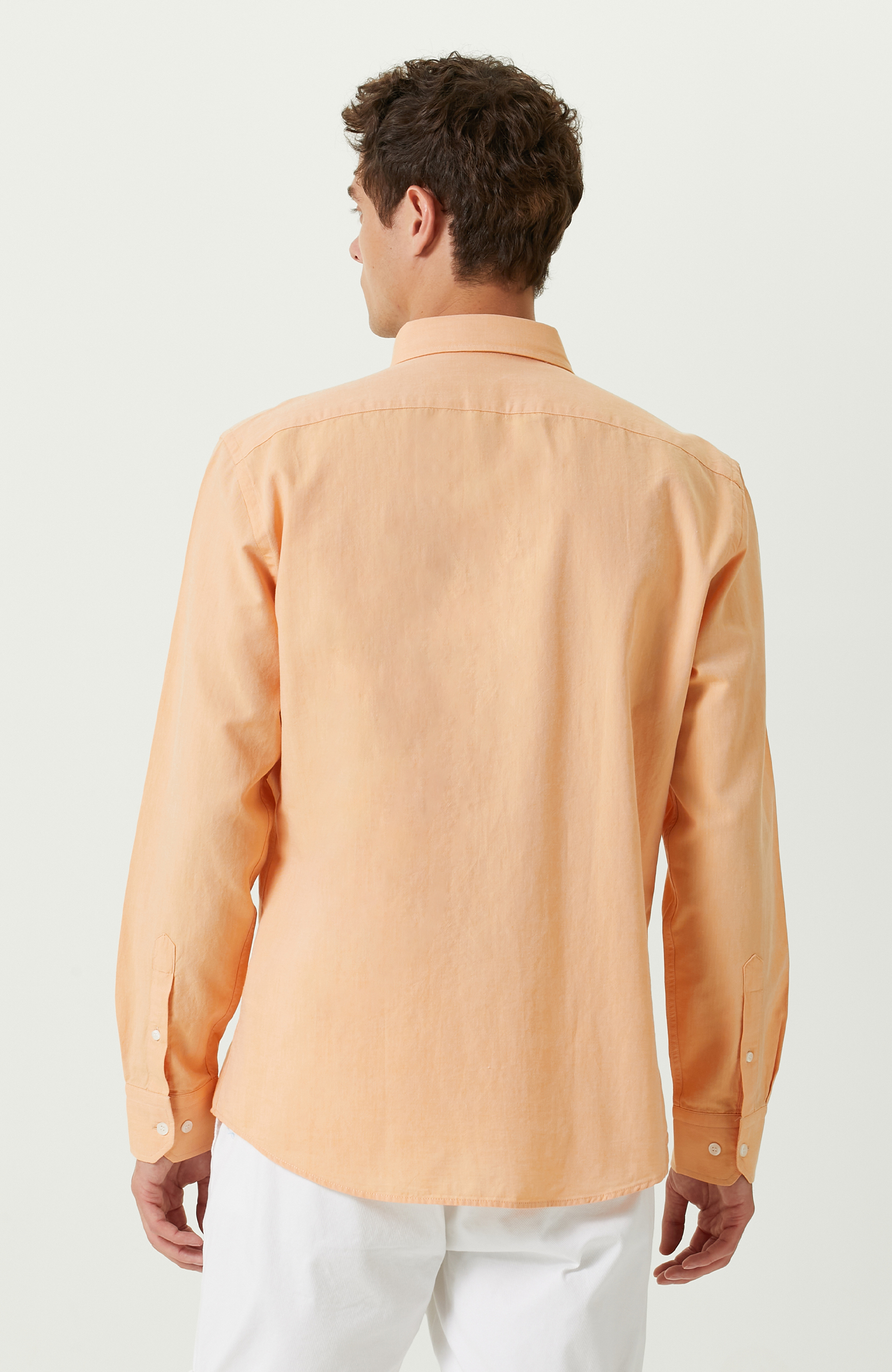 Somon Pamuklu Uzun Kollu Gömlek