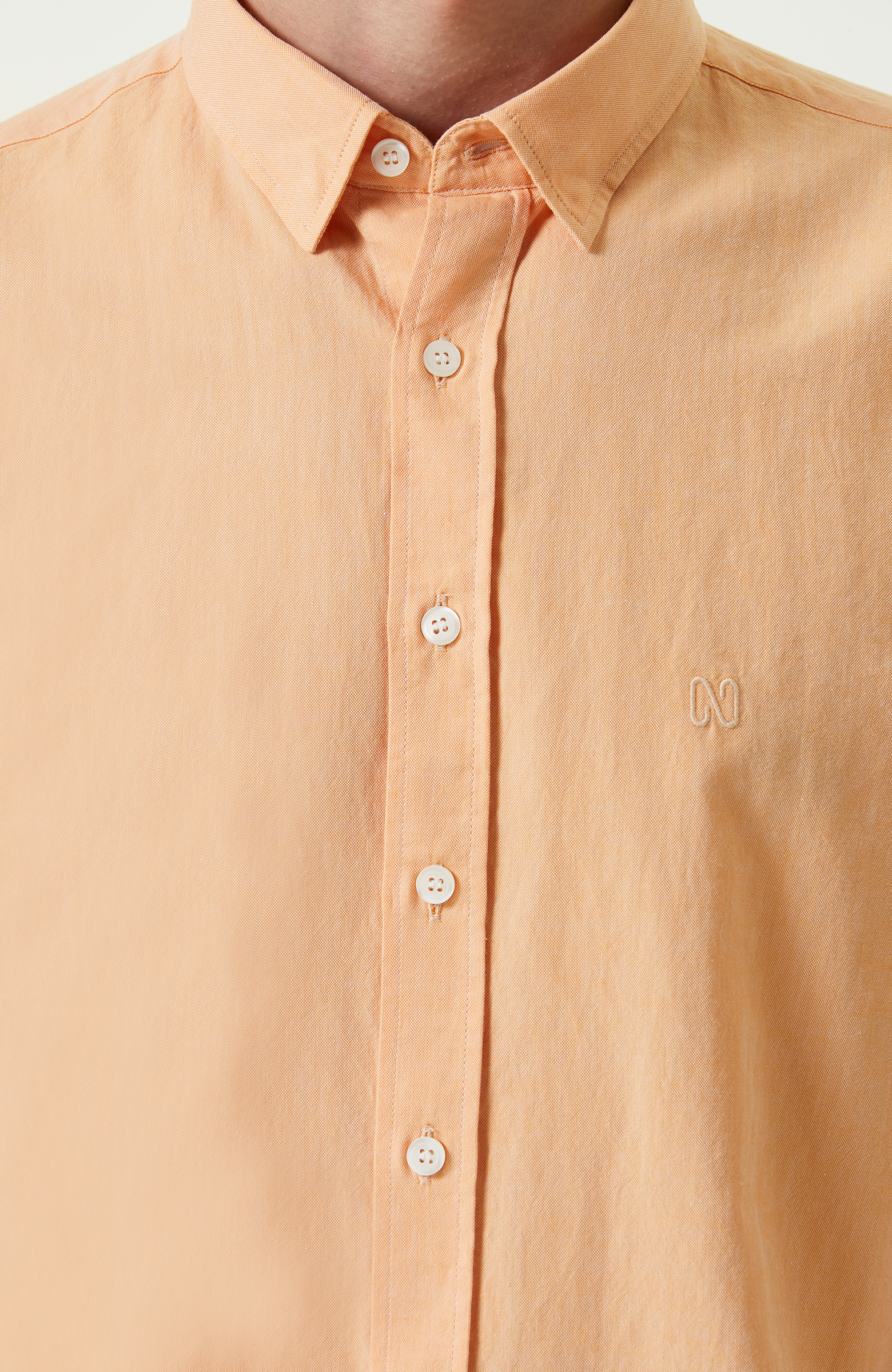 Somon Pamuklu Uzun Kollu Gömlek