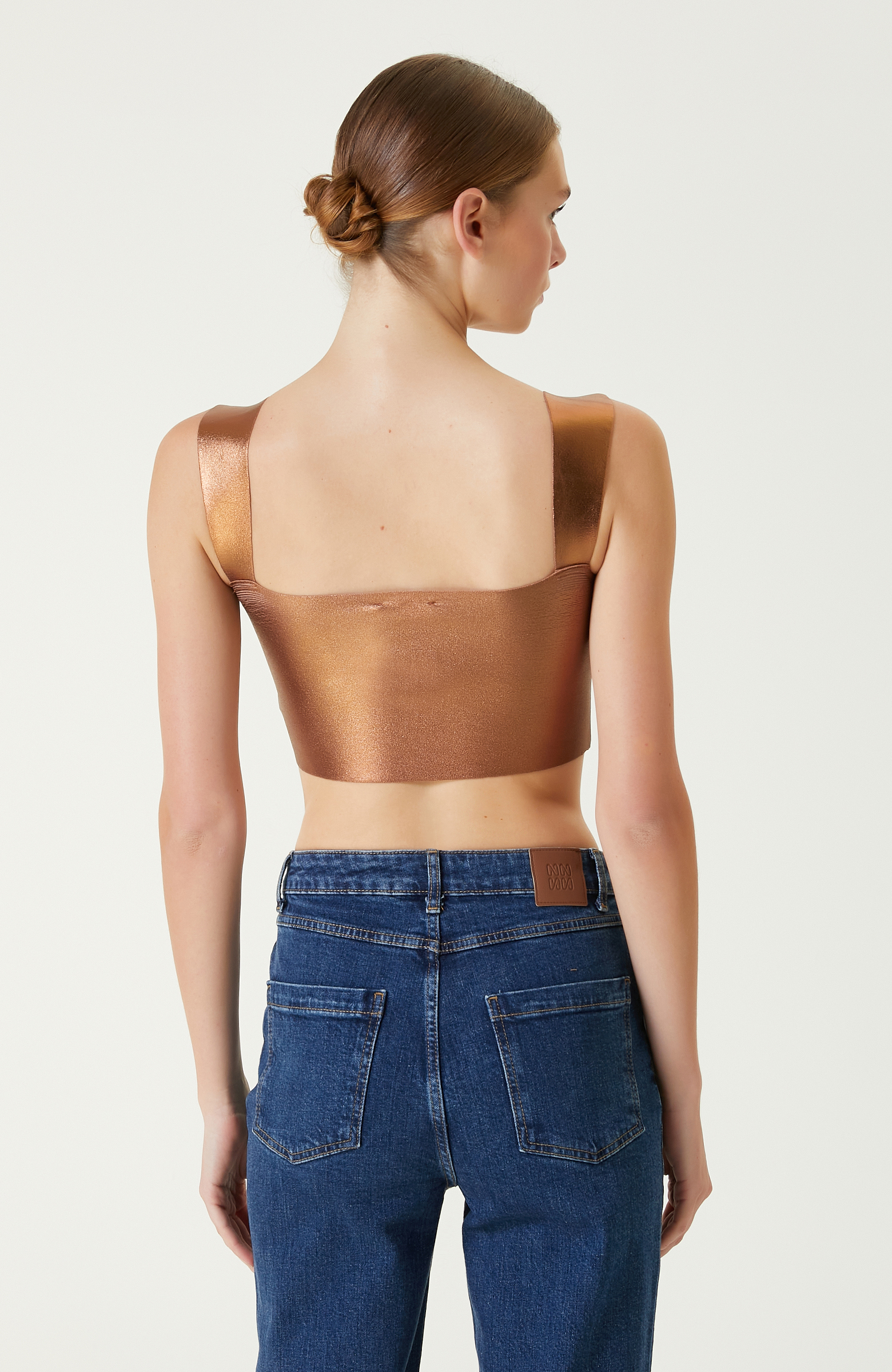 Bakır Rengi Askılı Triko Büstiyer