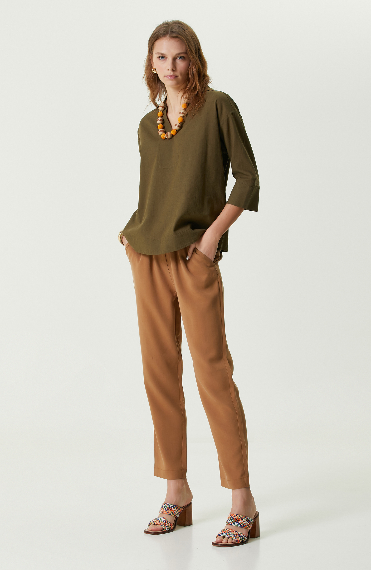 Camel Bol Paça Pantolon