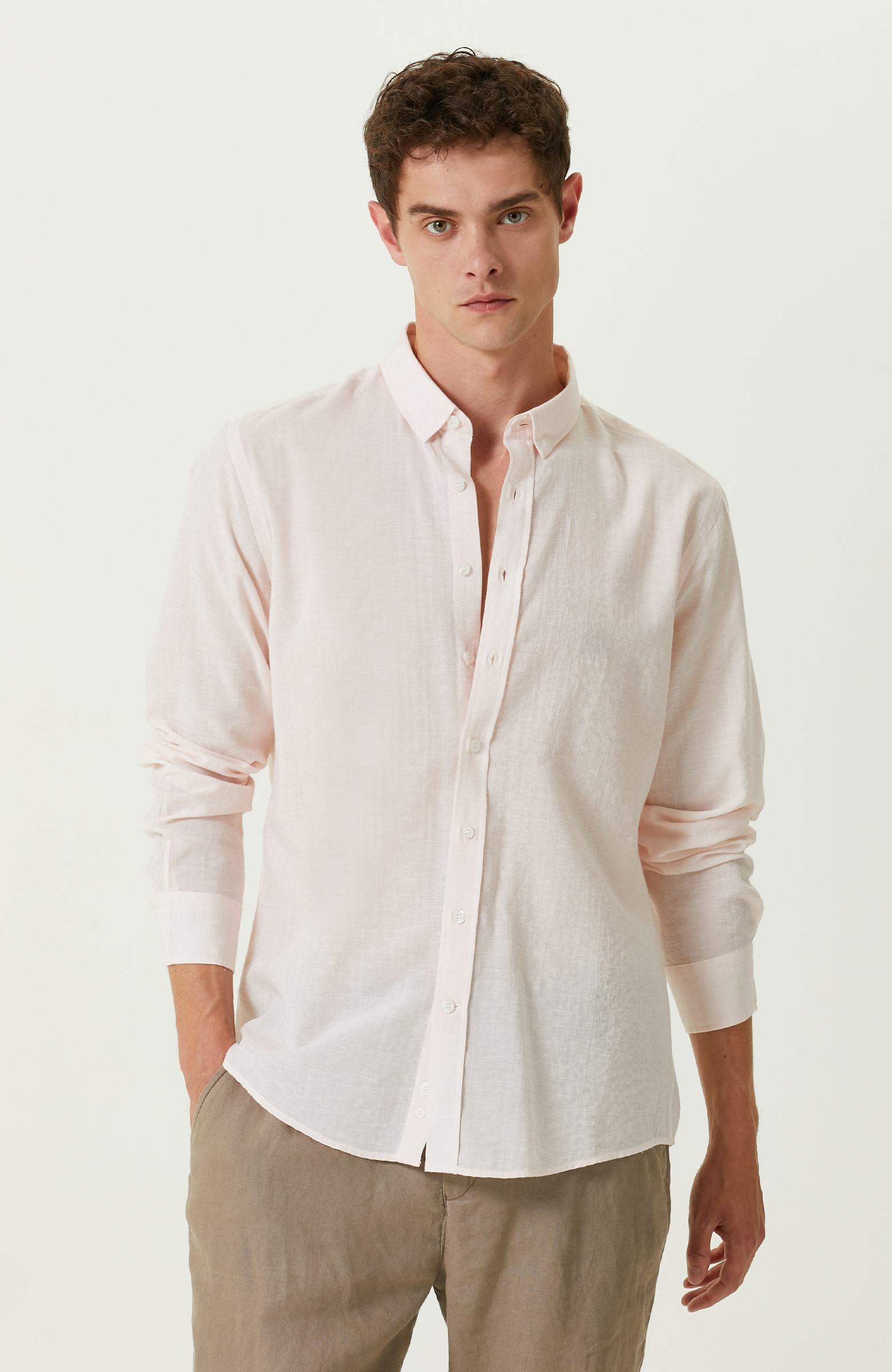 Somon Klasik Yaka Pamuklu Gömlek