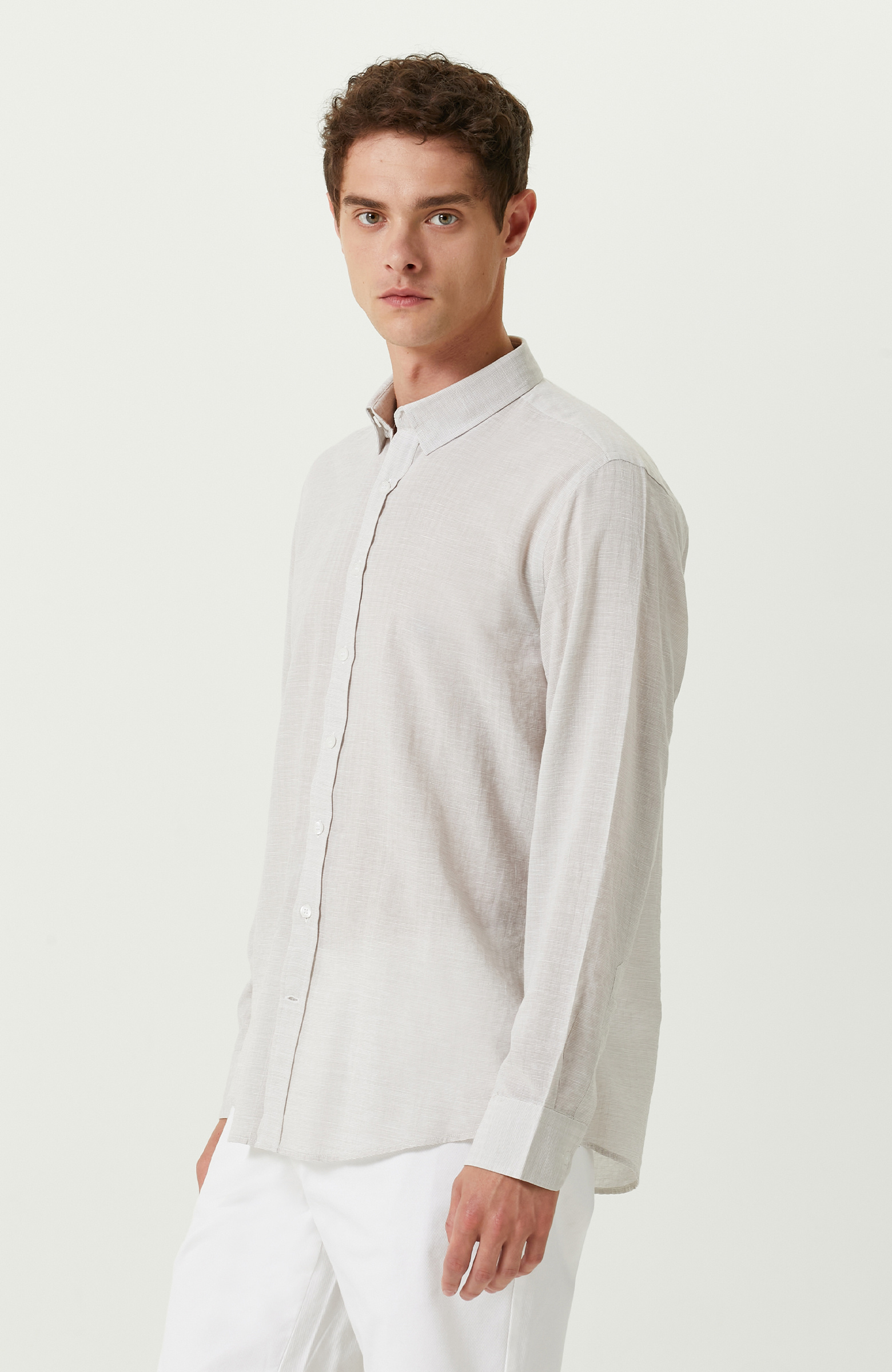 Vizon Pamuklu Uzun Kollu Gömlek