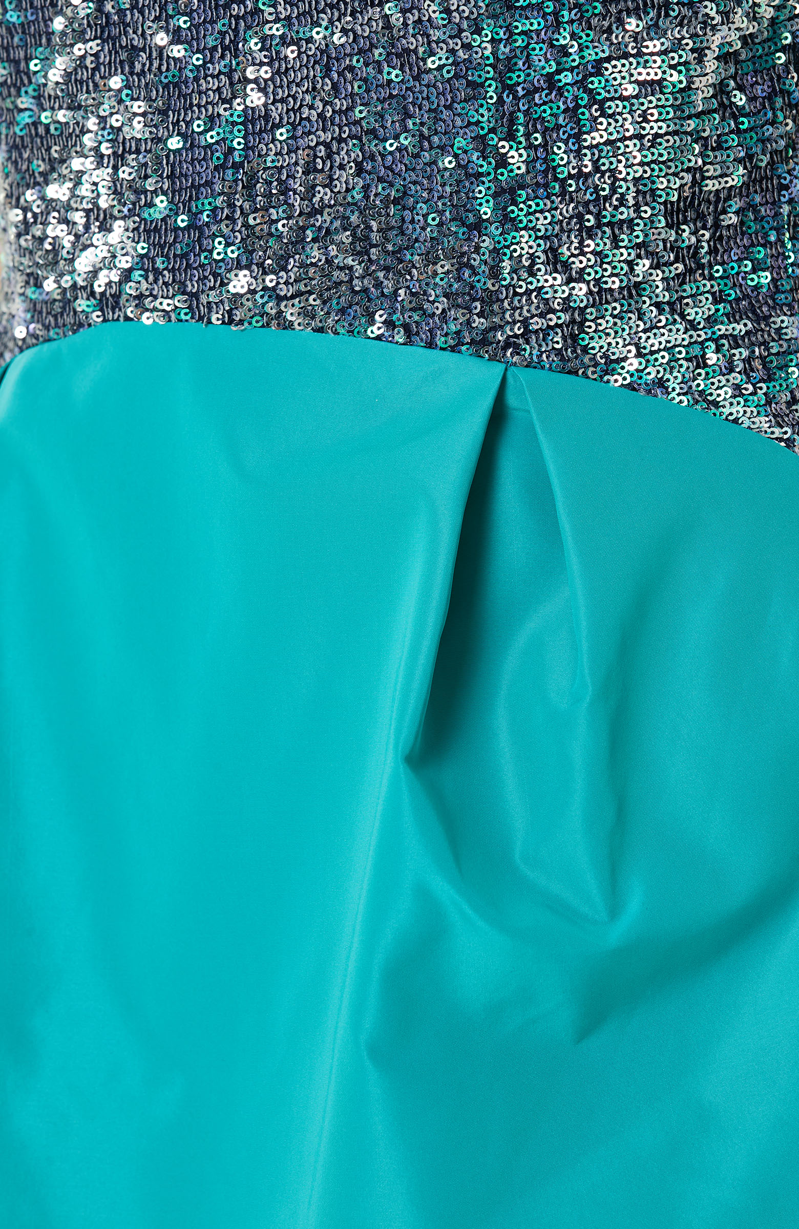 Turkuaz Payetli Straplez Mini Abiye Elbise