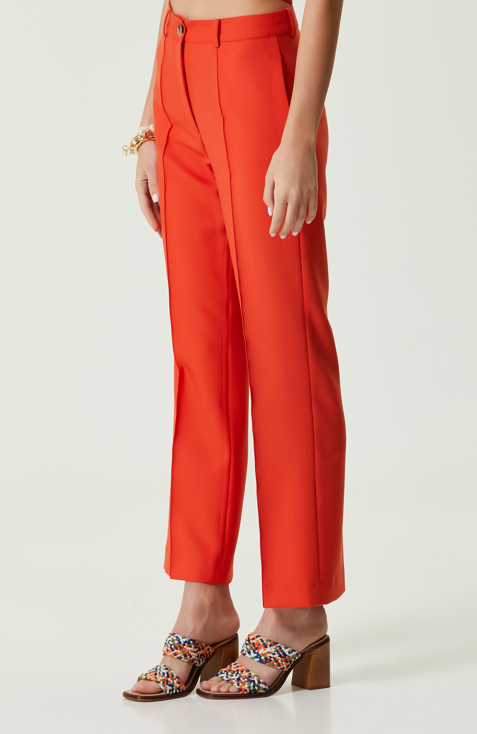 Nar Çiçeği Yüksek Bel Pantolon