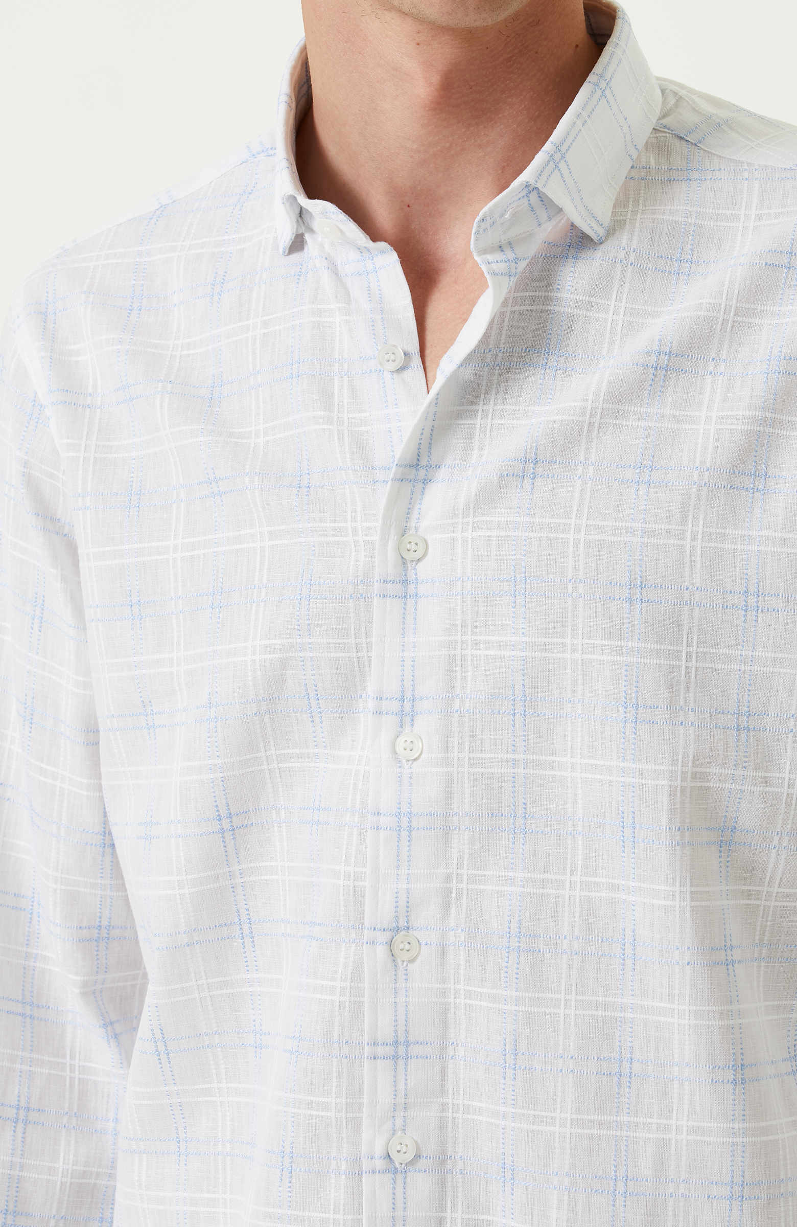 Mavi Beyaz Ekose Gömlek