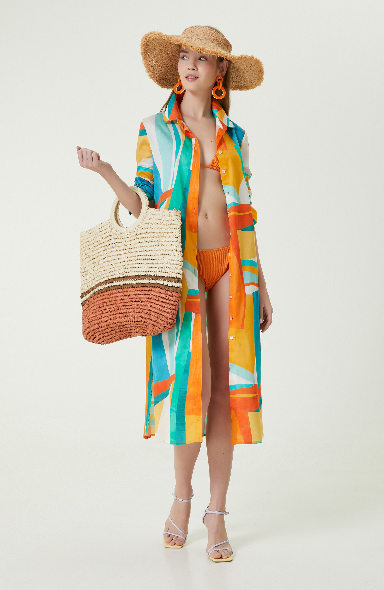 Üçgen Turuncu Bikini Takımı