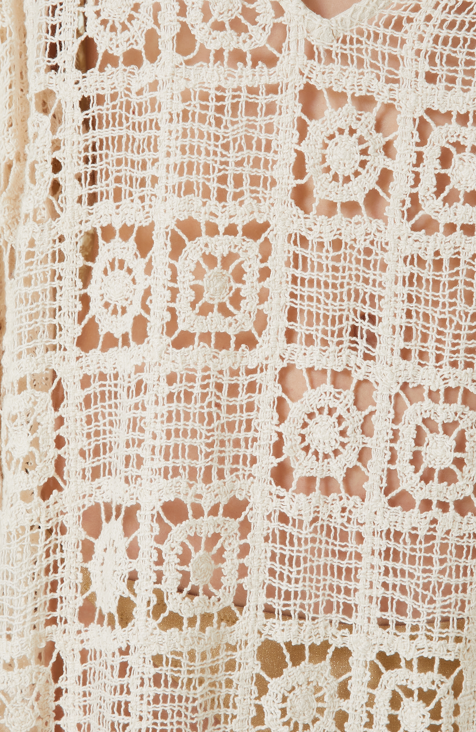 Naturel Desenli Uzun Plaj Elbisesi