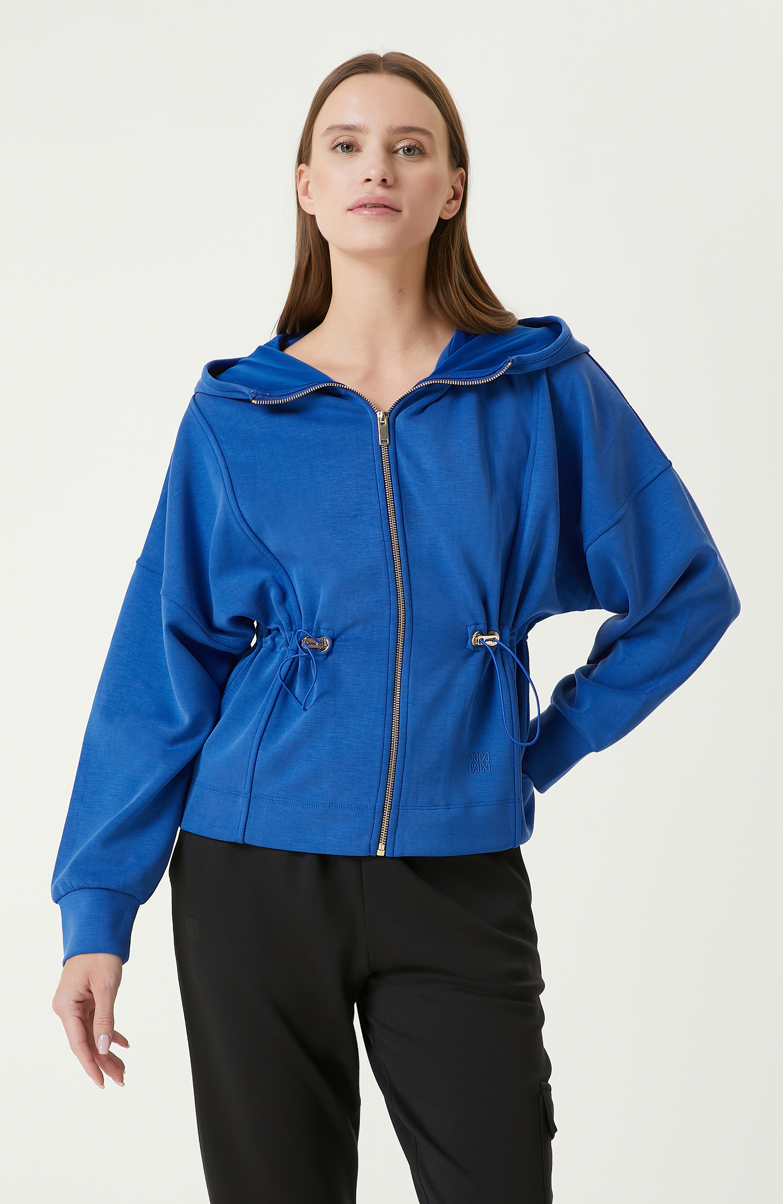 Saks Kapüşonlu Ceket