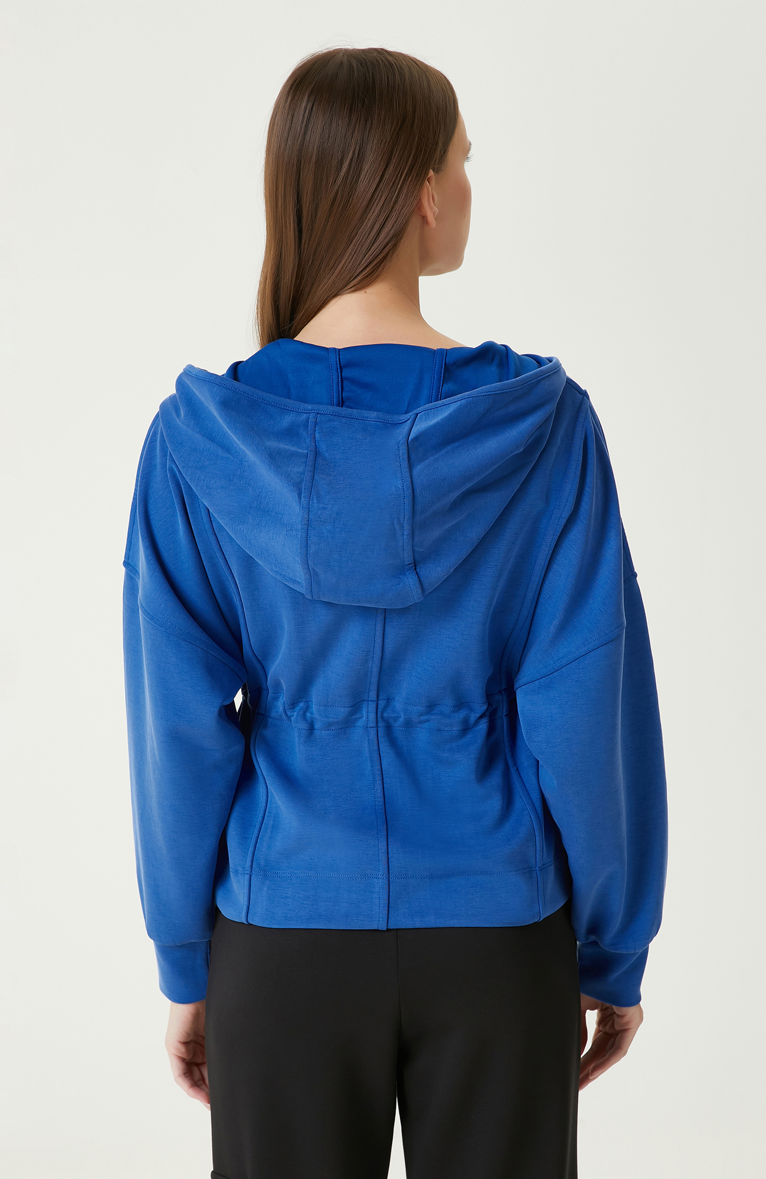 Saks Kapüşonlu Ceket