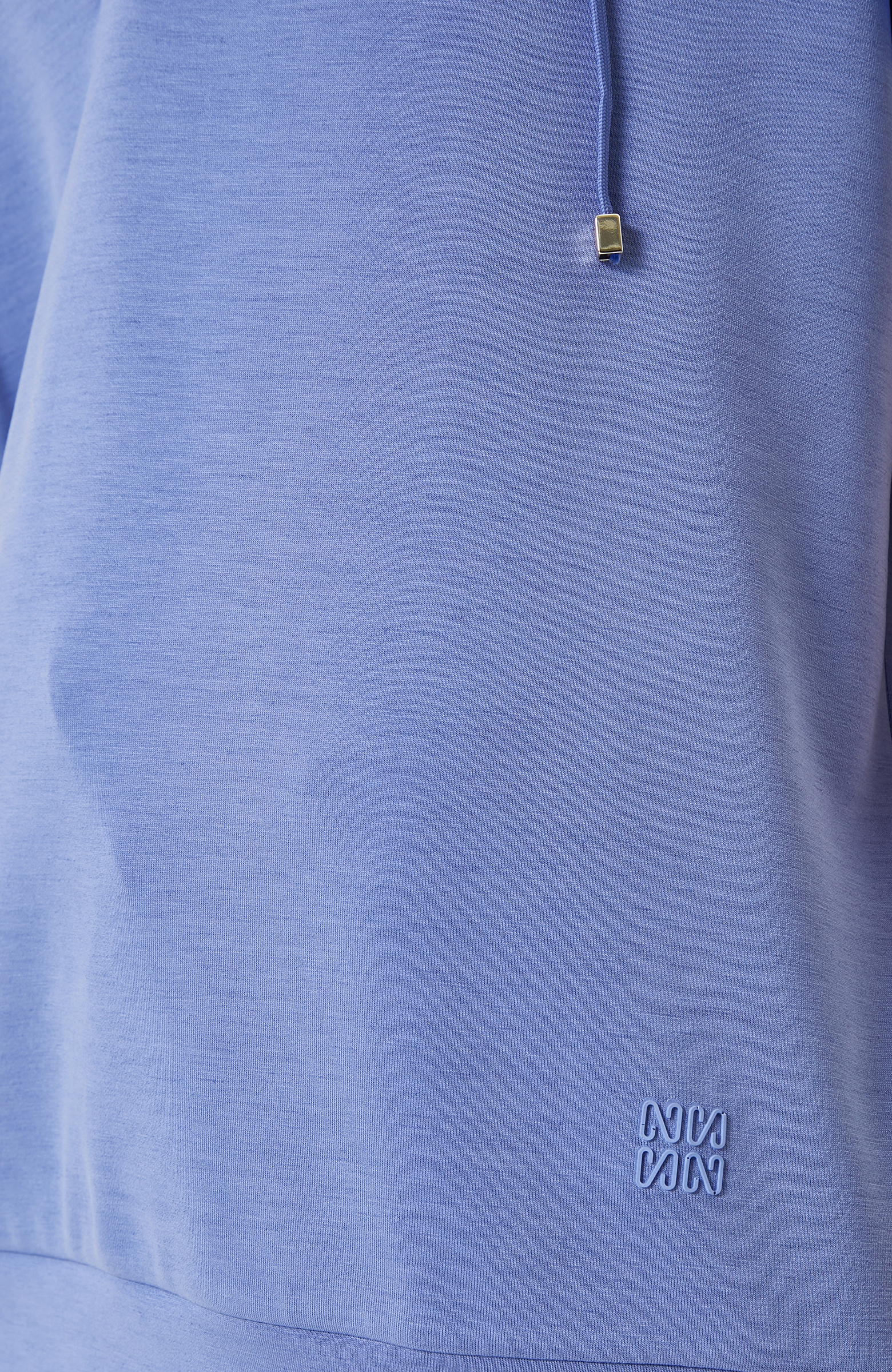 Mavi V Yaka Kısa Kollu Sweatshirt