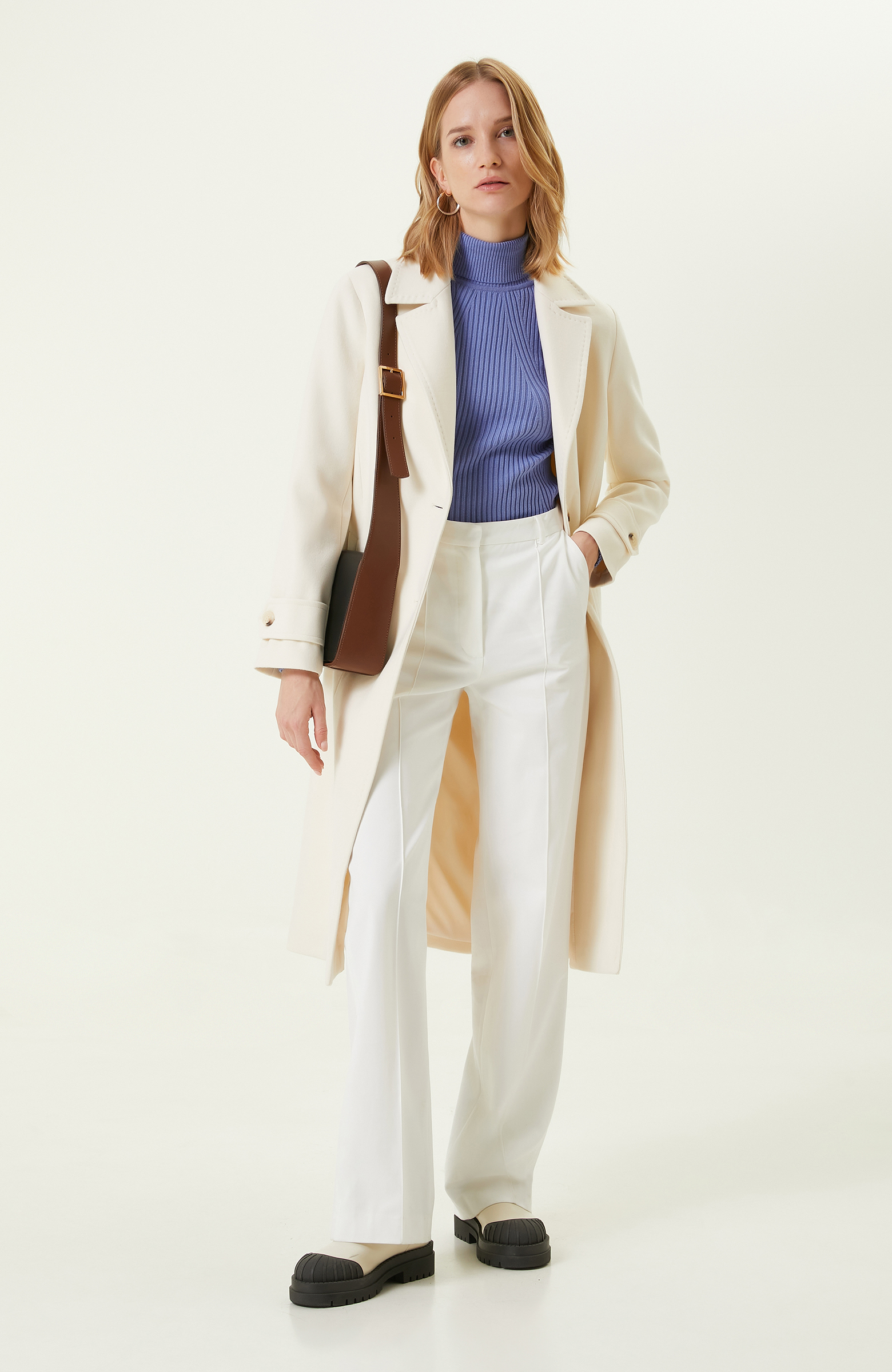 Havacı Mavi Selofanlı Triko Kazak