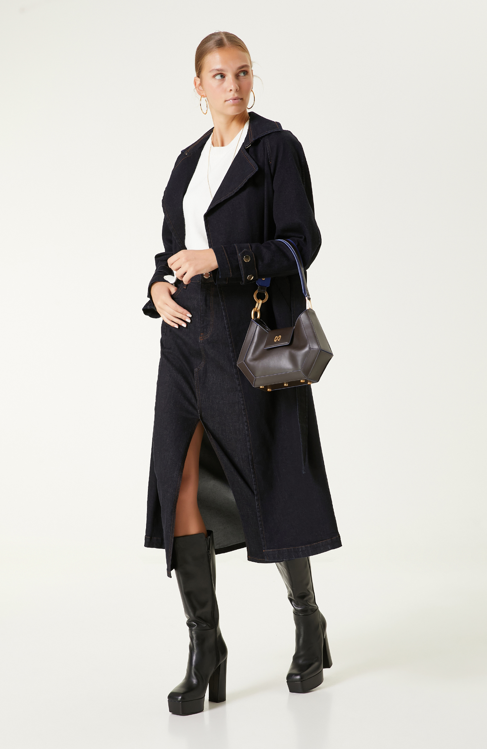 Ekru Bisiklet Yaka Uzun Kollu Triko