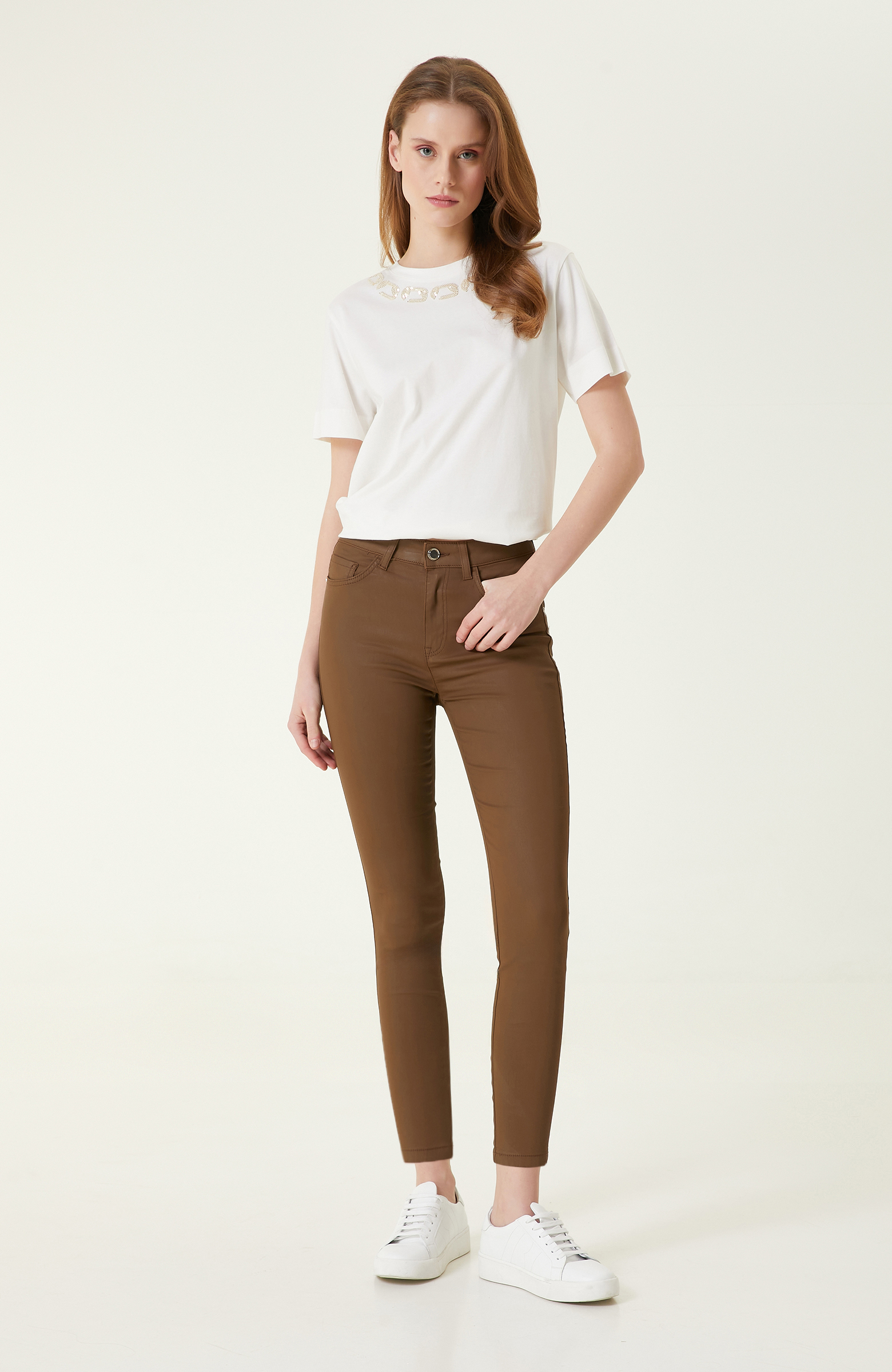 Açık Kahverengi Denim Pantolon