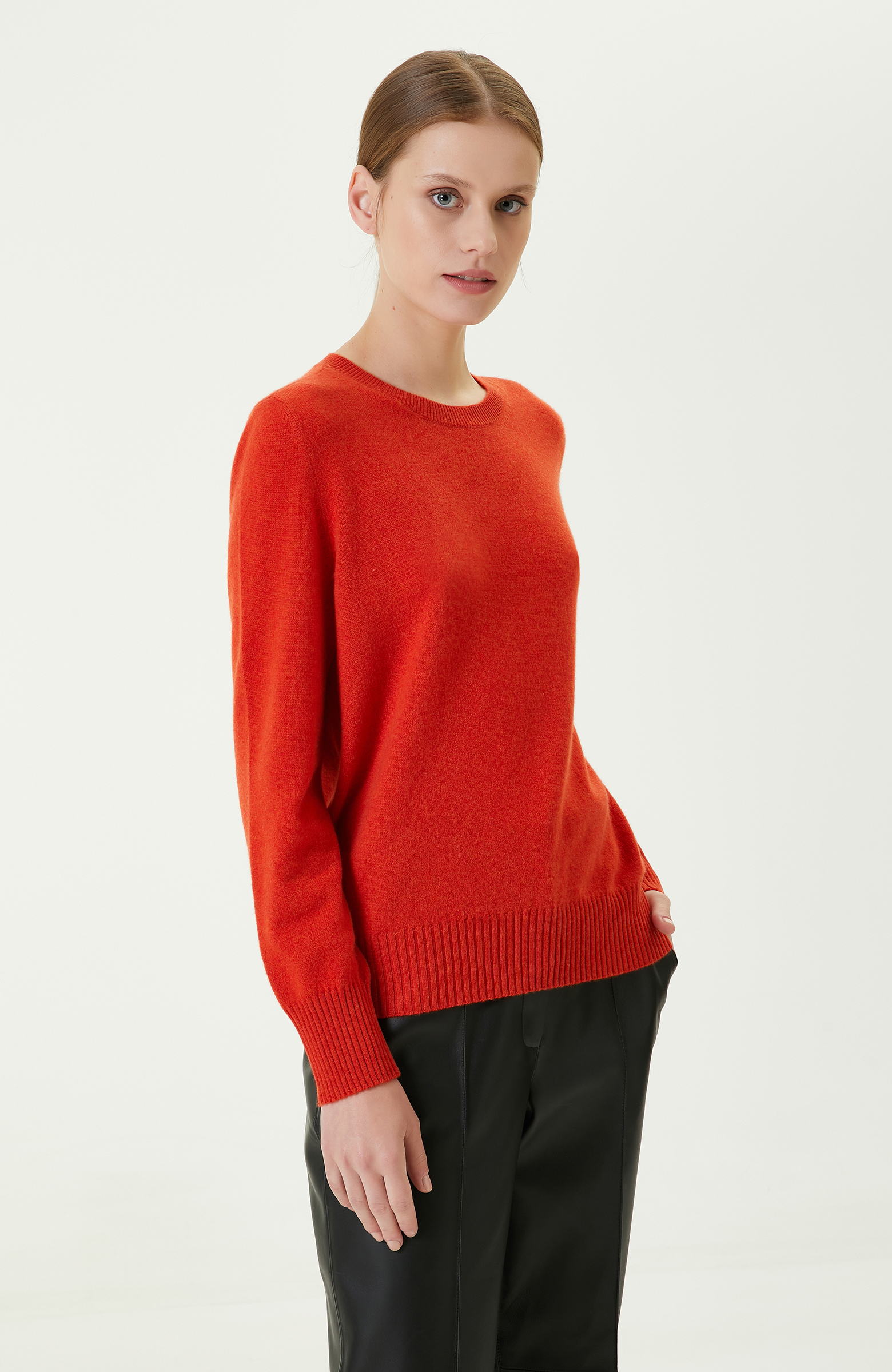 Limited Yanık Turuncu Kaşmir Triko Kazak