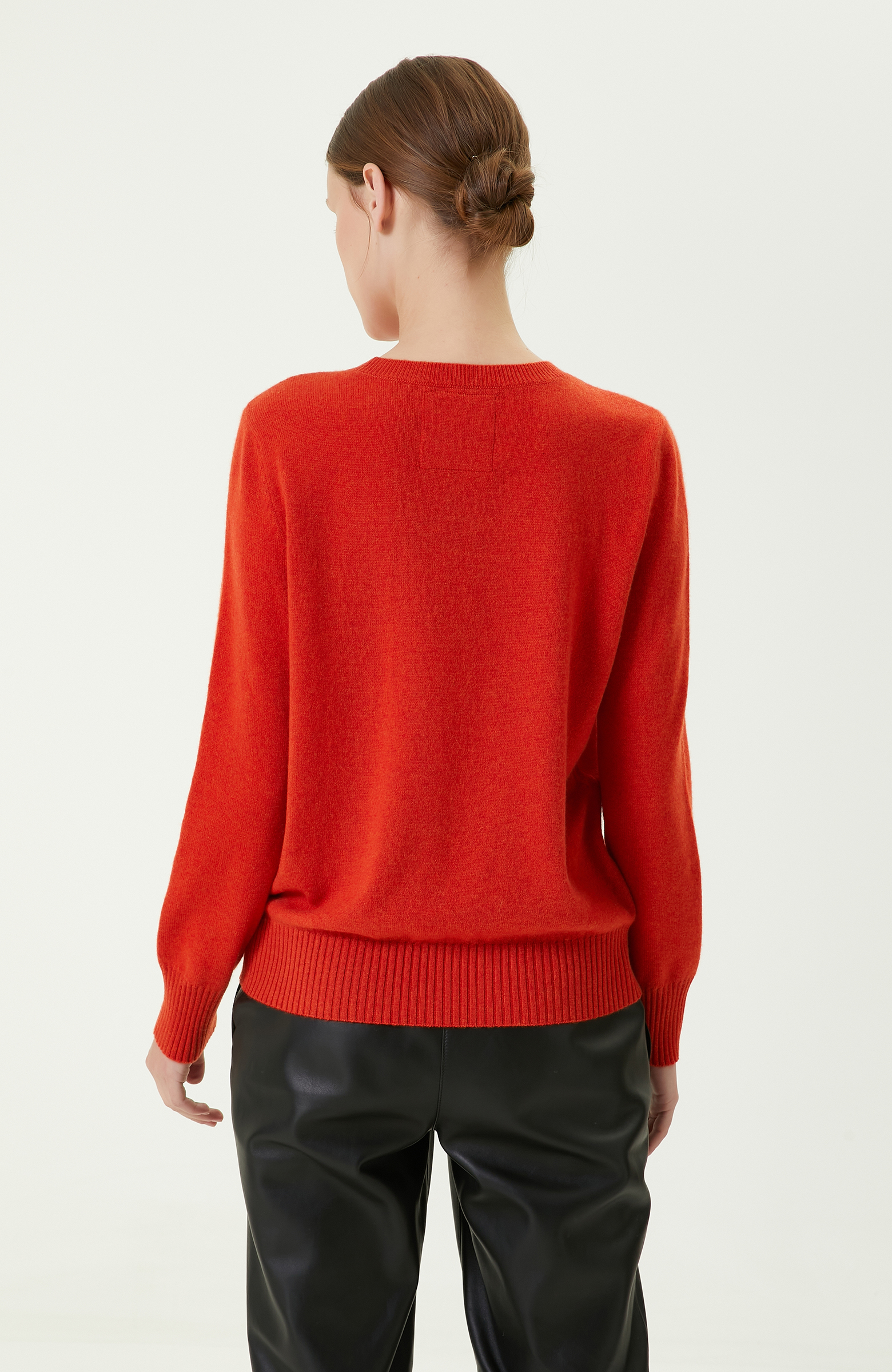 Limited Yanık Turuncu Kaşmir Triko Kazak