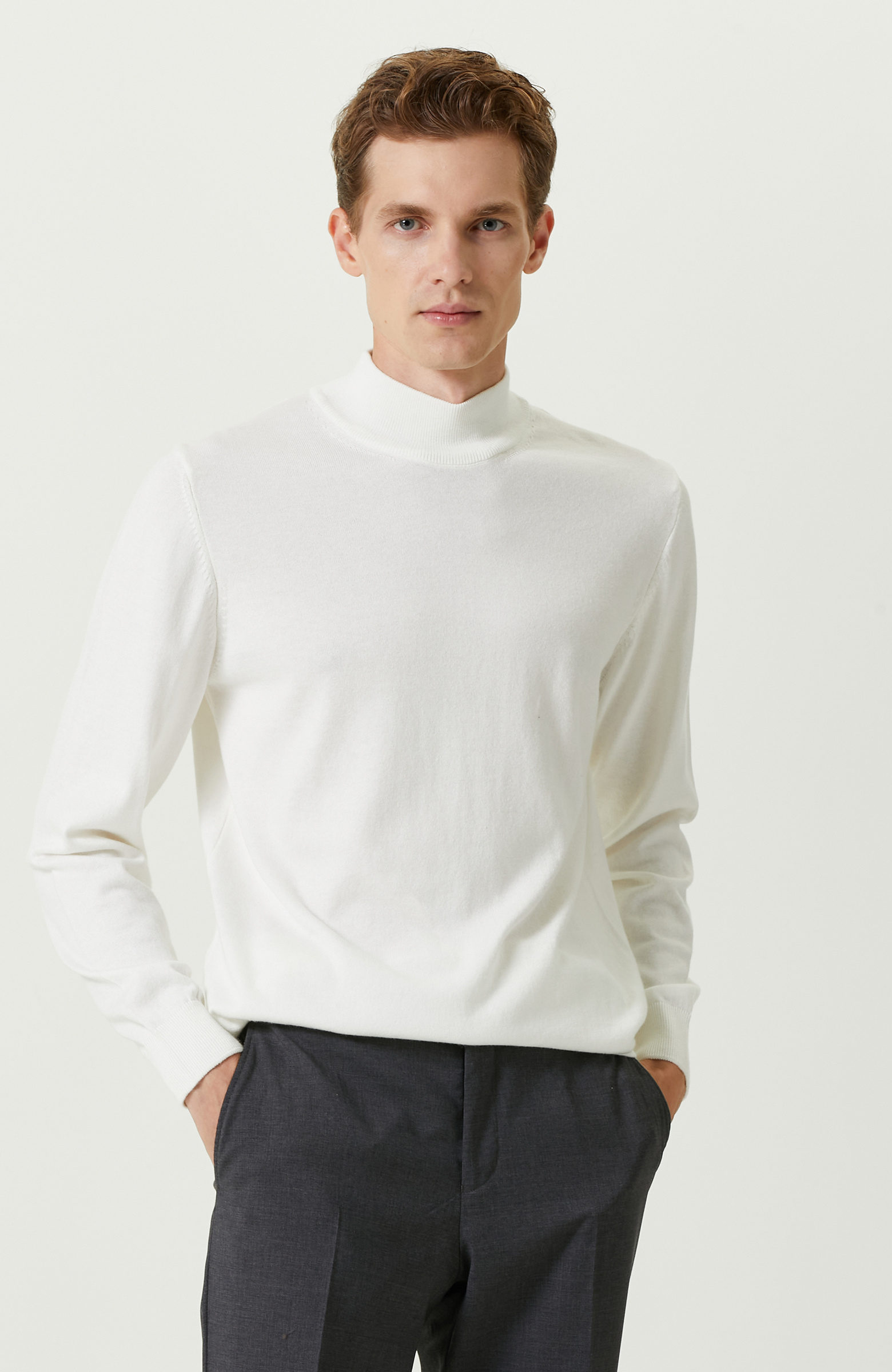 Ekru Basic Triko Kazak