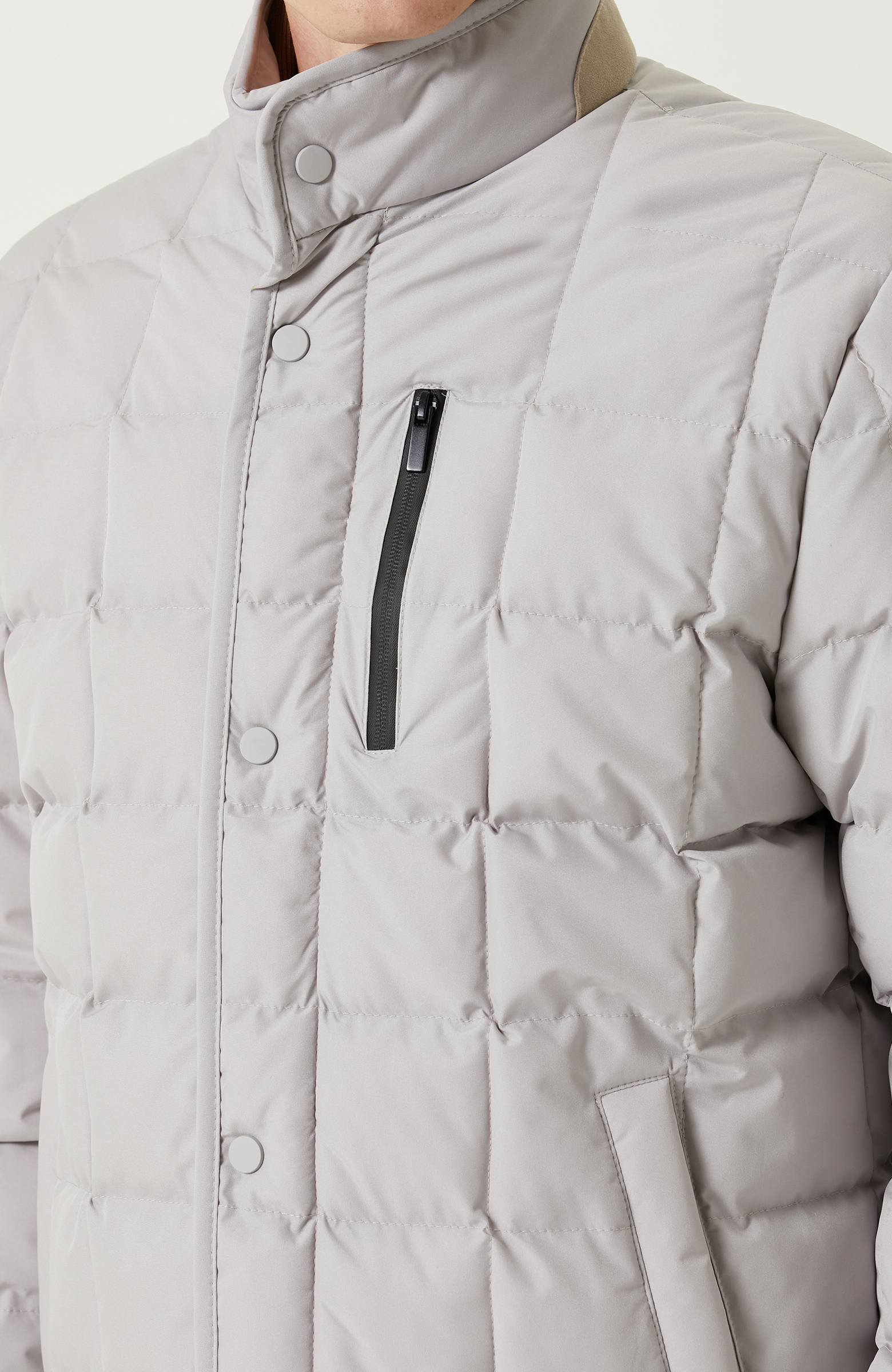 Taş Rengi Kapitoneli  Ceket