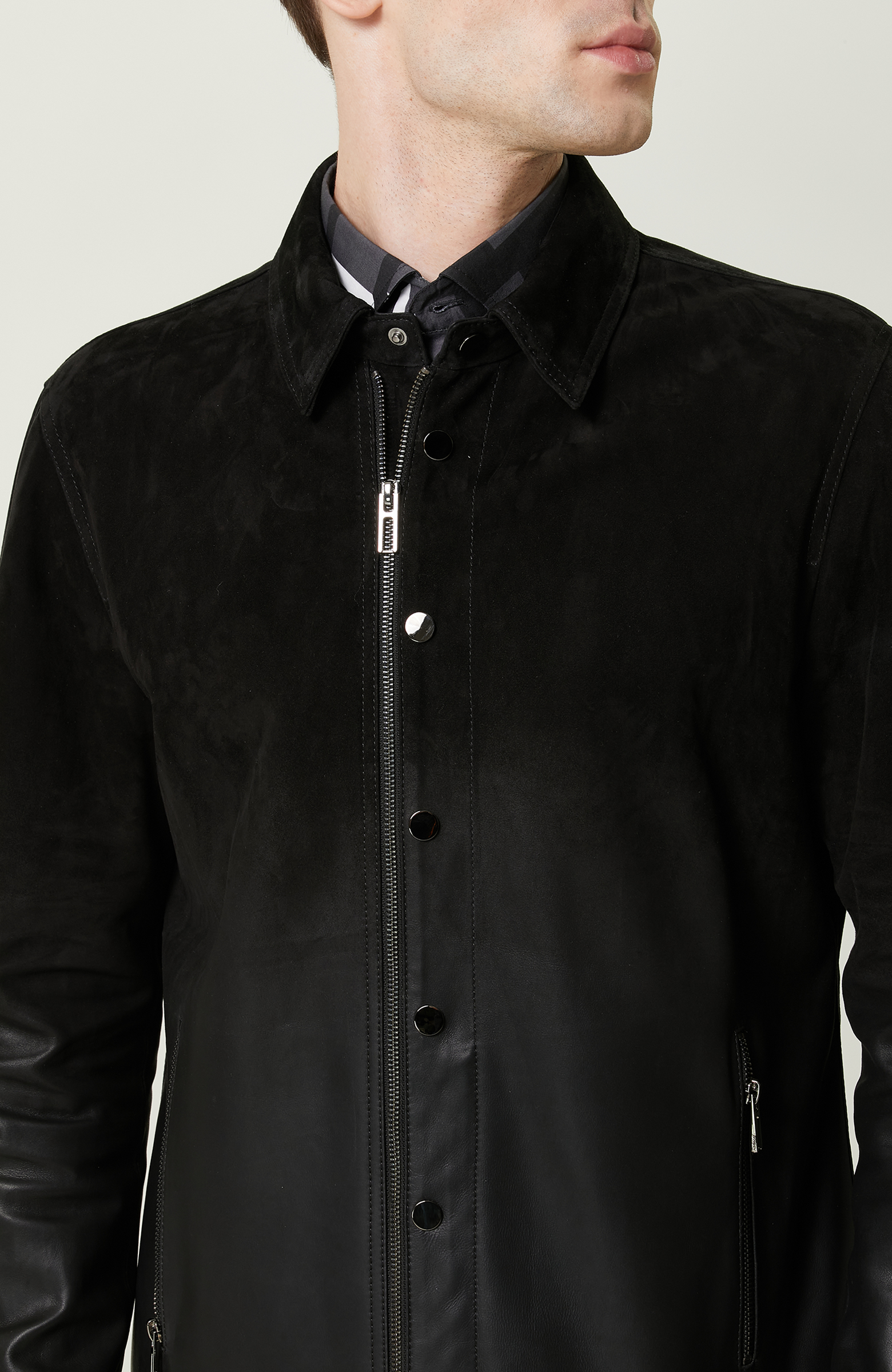 Siyah Süet Deri Mont