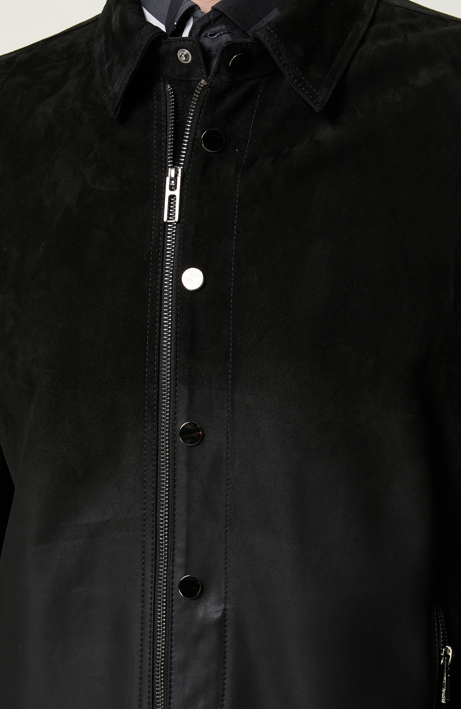 Siyah Süet Deri Mont