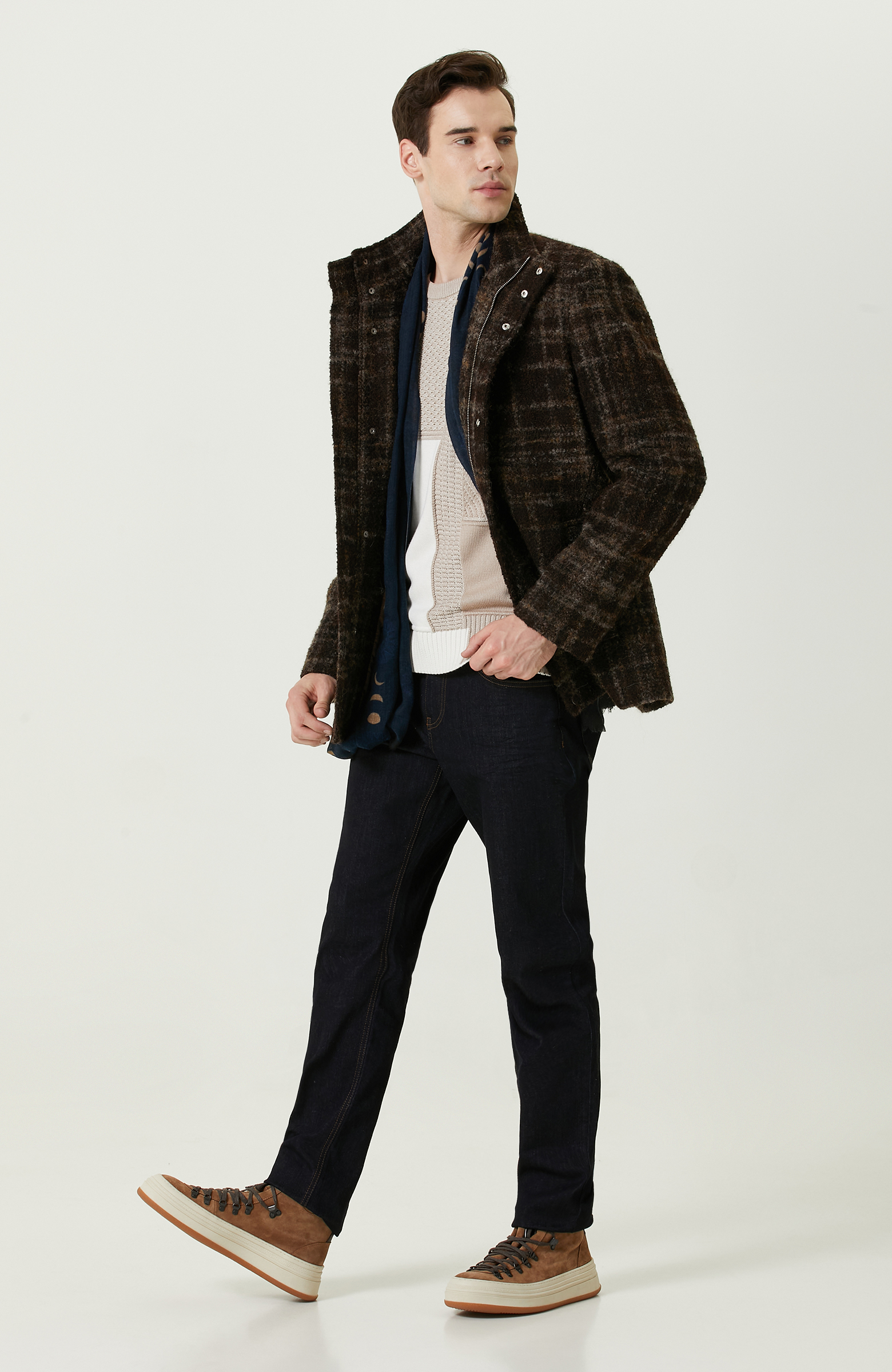 Normal Bel Lacivert Denim Pantolon