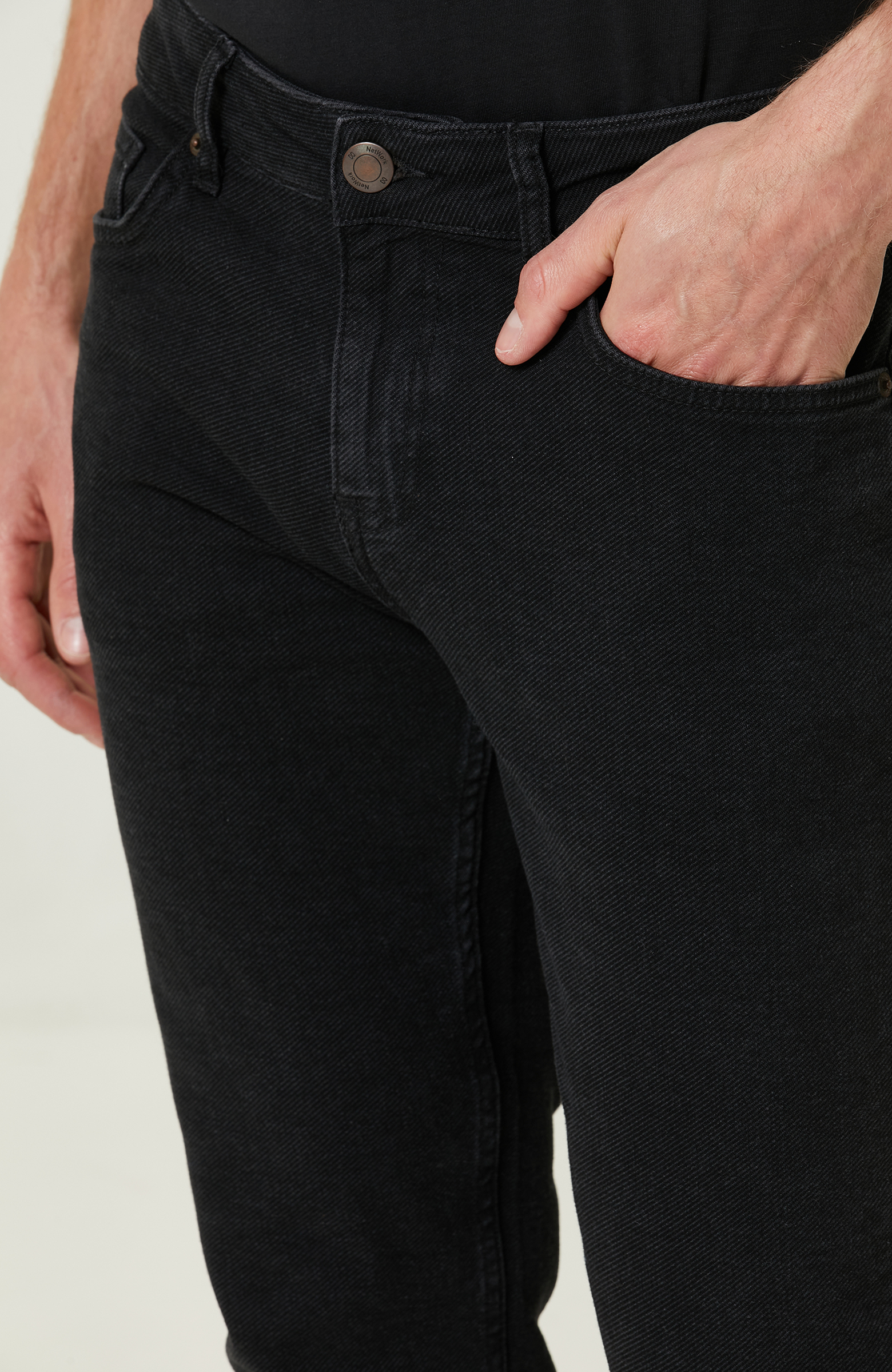 Düz Paça Denim Siyah Pantolon