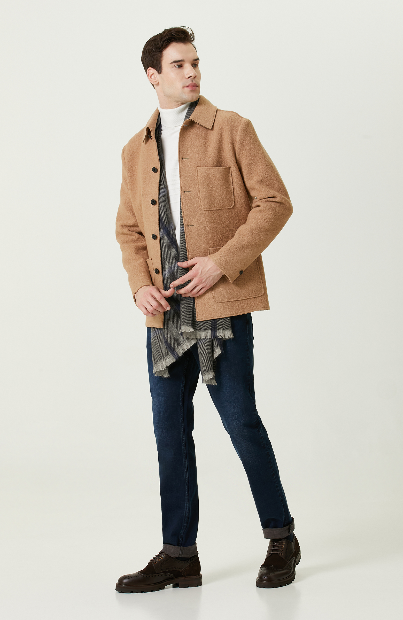 5 Cepli İndigo Denim Pantolon