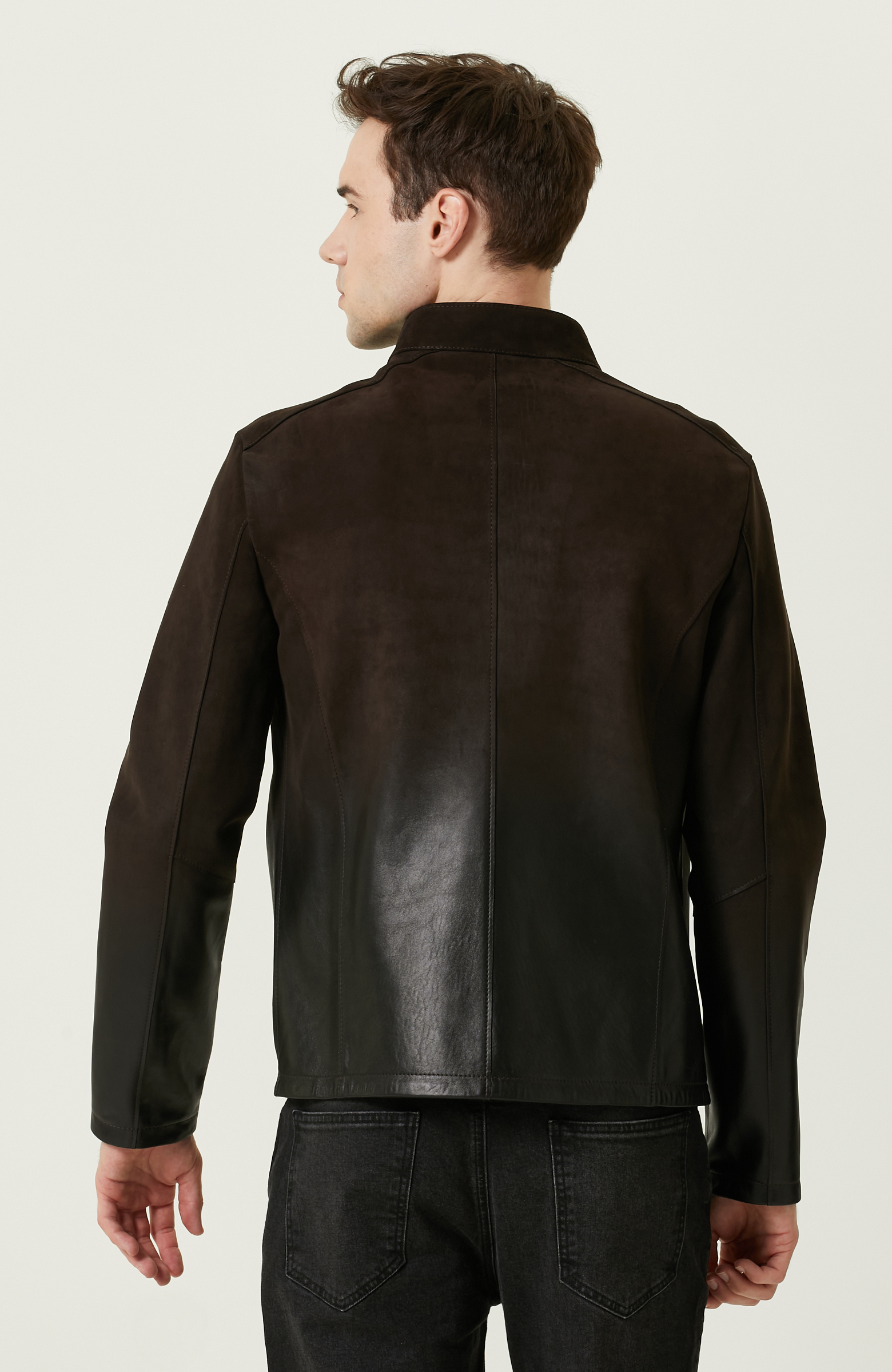 Kahverengi Süet Deri Mont