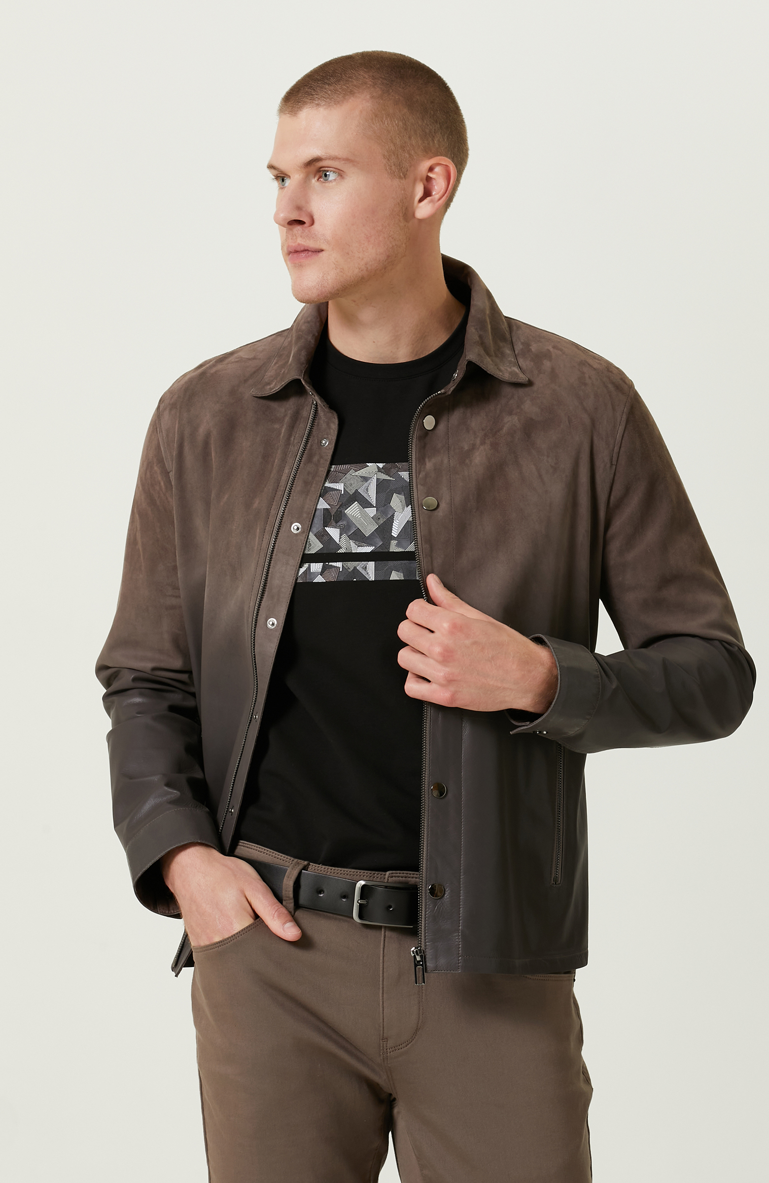 Vizon Süet Deri Mont