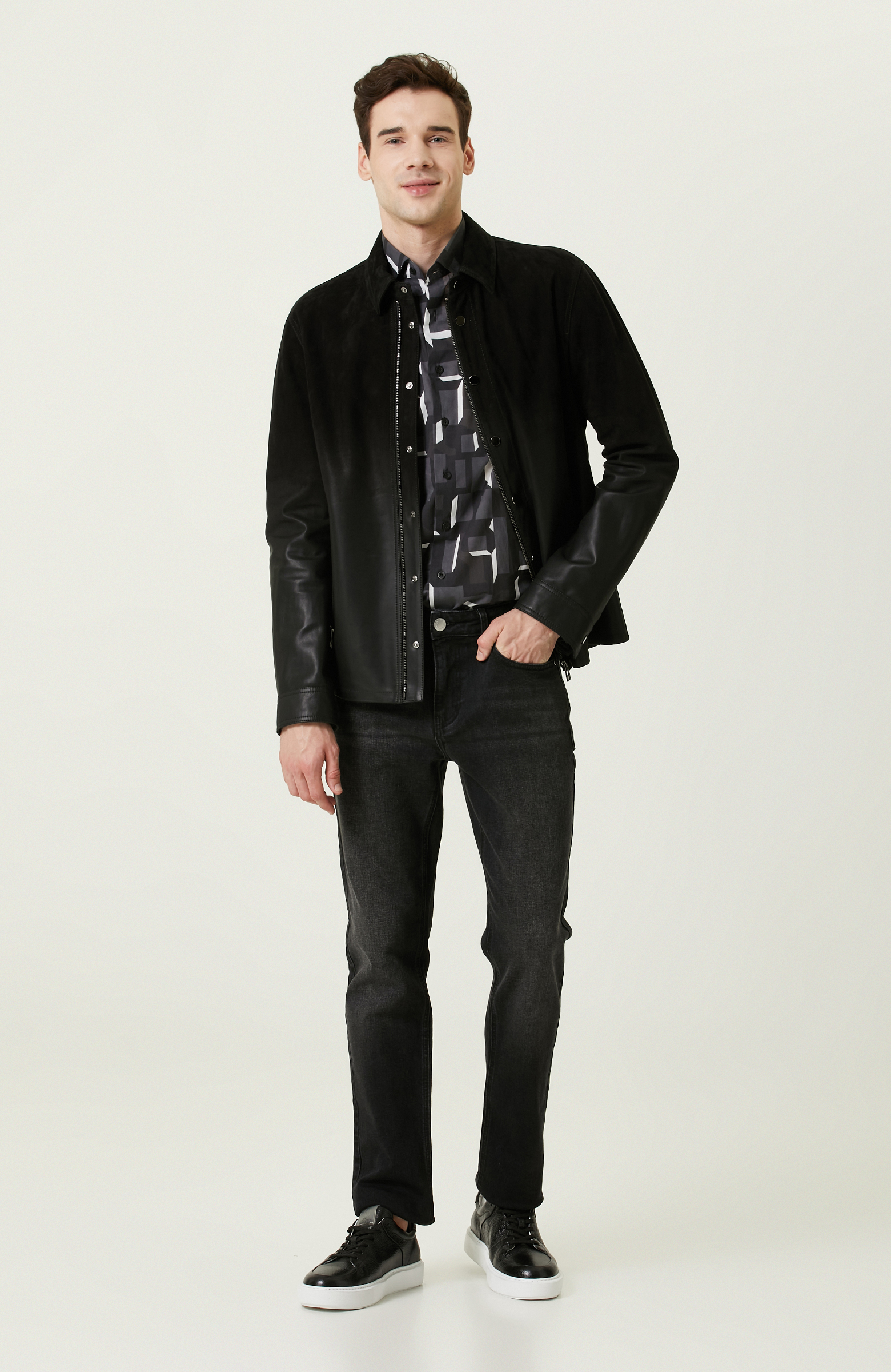 5 Cepli Siyah Denim Pantolon